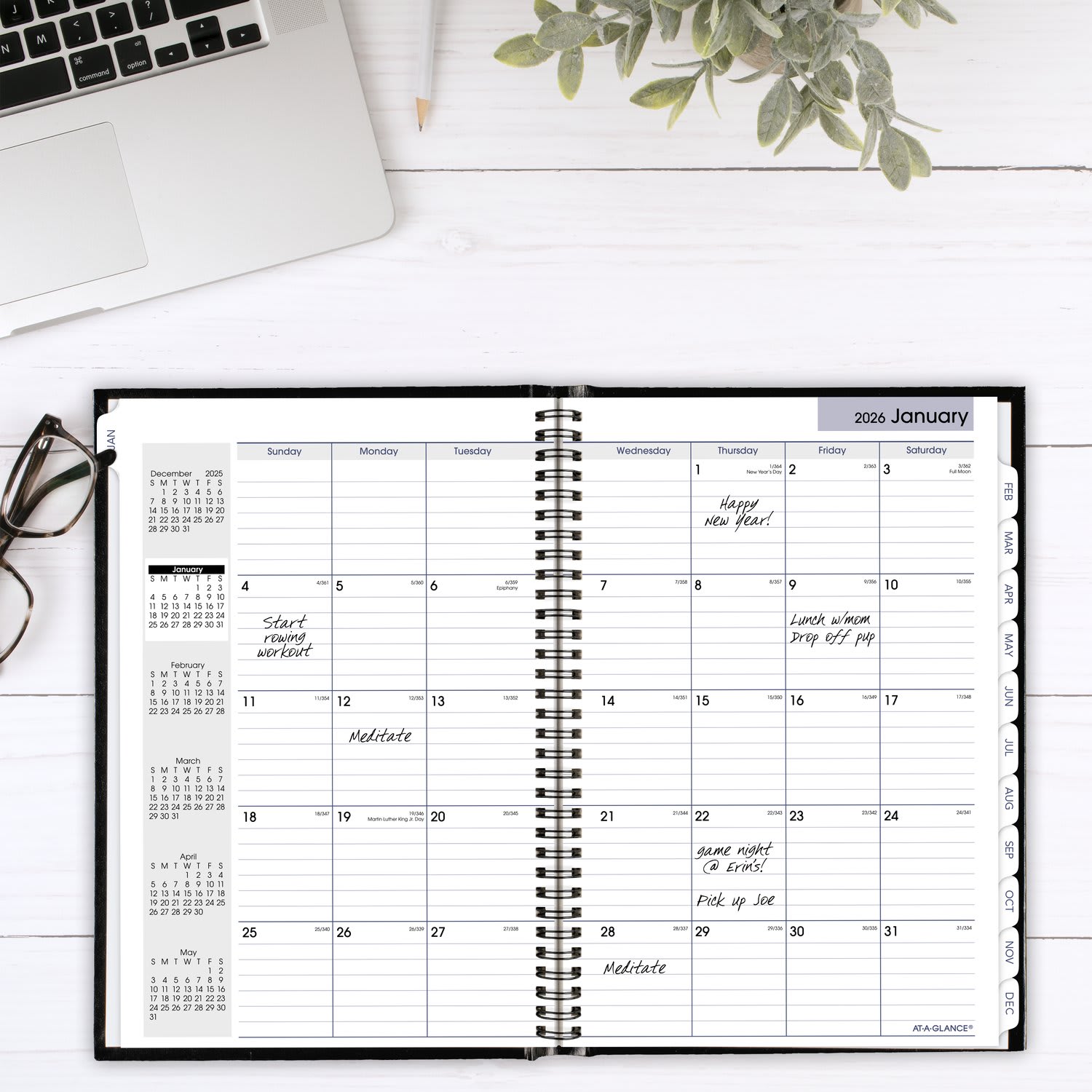 AT-A-GLANCE DayMinder 2026 Monthly Planner, Hardcover, Black, Large, 8in x 11 3/4in - Image 3