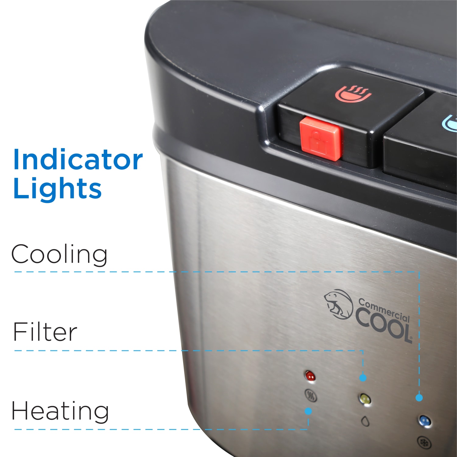 Commercial Cool CCDC02 Direct Connect Water Dispenser With RO System, 41-13/16inH x 14-1/8inW x 13-5/16inD, Black - Image 6