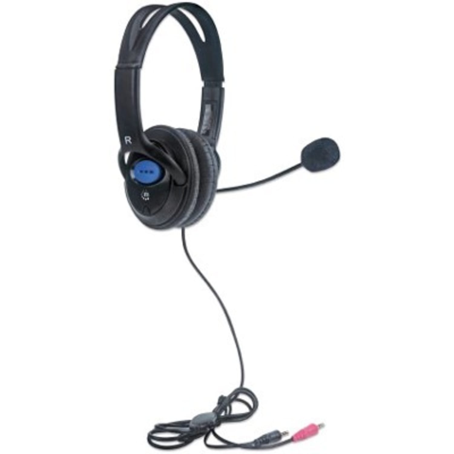 Manhattan Stereo Headset (Clearance Pricing), Lightweight, adjustable microphone, in-line volume control, padded cloth ear cushions - Image 4