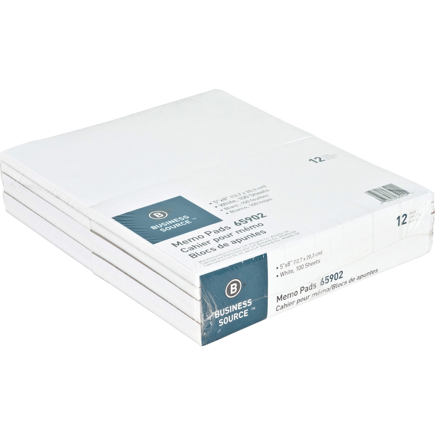 Business Source Plain Memo Pads - 100 Sheets - Plain - Glue - 16 lb Basis Weight - 5in x 8in Sheet Size - White Paper - 1 Dozen - Image 3