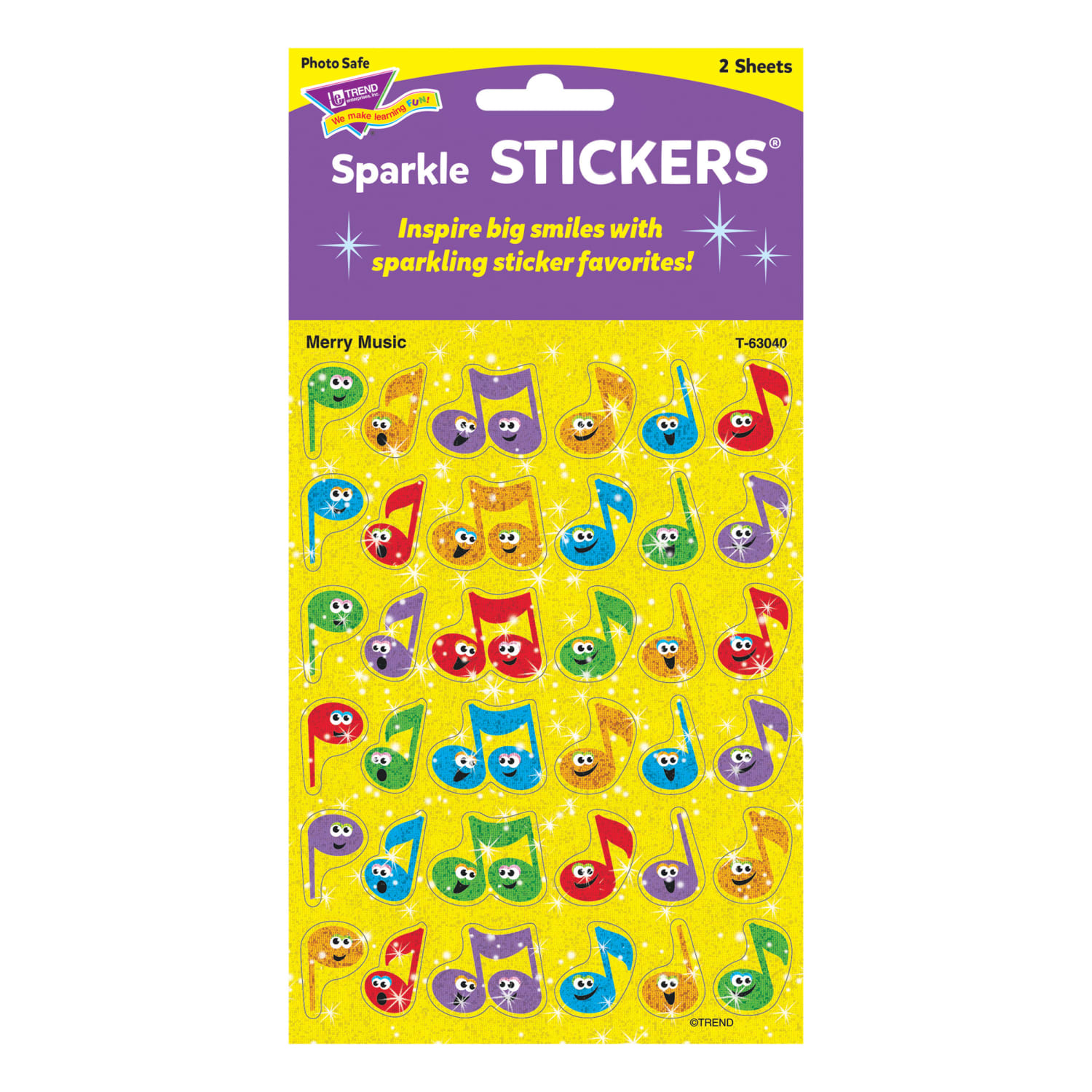 TREND Sparkle Stickers, Merry Music, 72 Per Pack, Set Of 12 Packs - Image 5