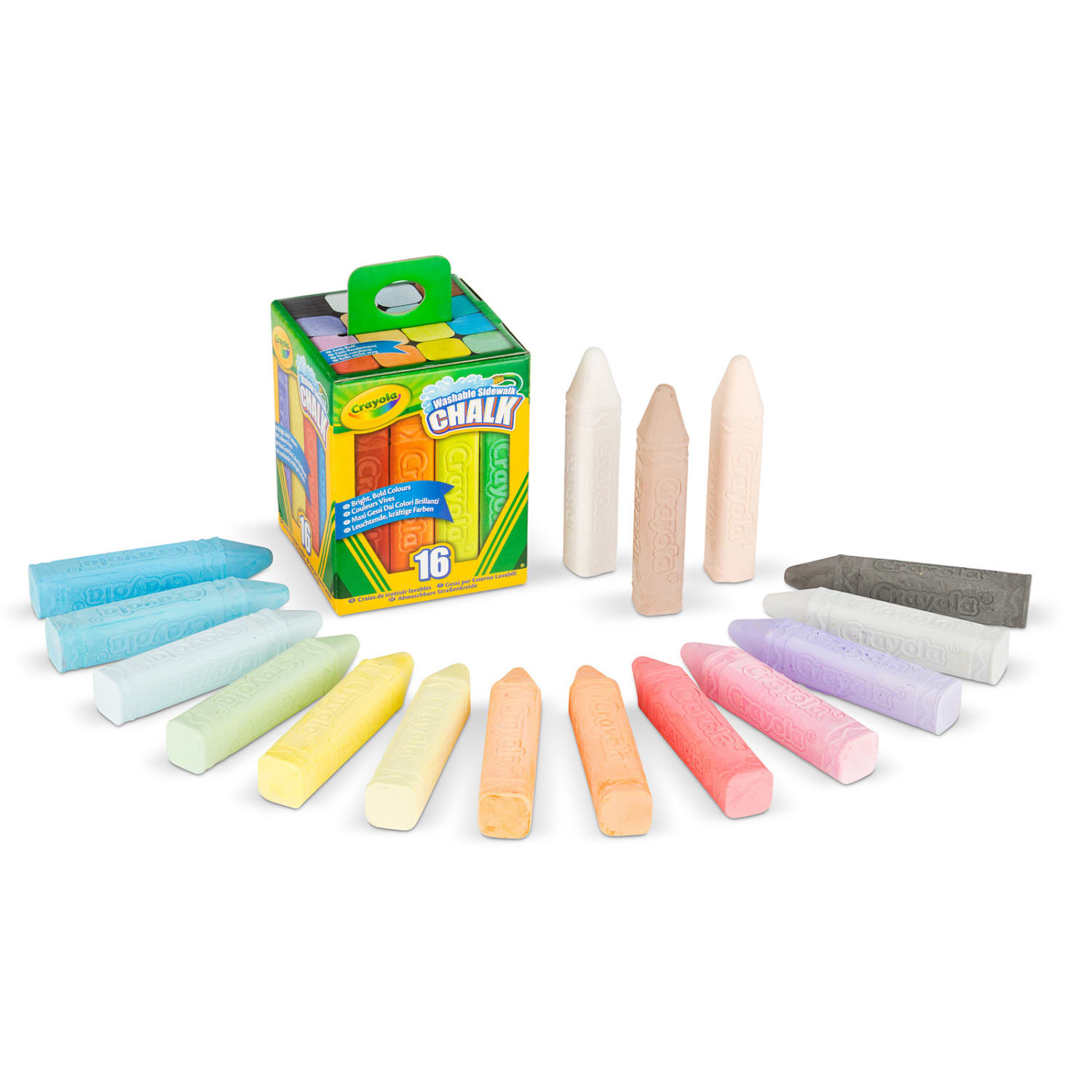 Crayola Washable Sidewalk Chalk Tray, 16 Per Pack, Tray Of 12 Packs - Image 3