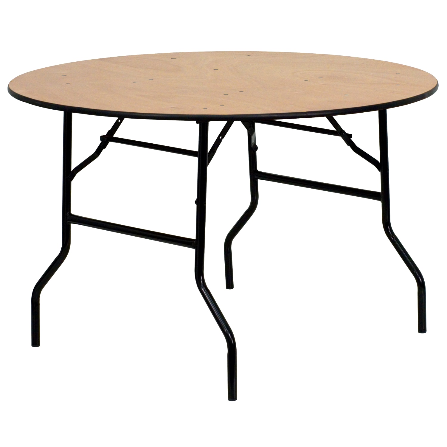 Flash Furniture Round Wood Folding Banquet Table, 30-1/4inH x 48inW x 48inD, Natural/Black - Image 3