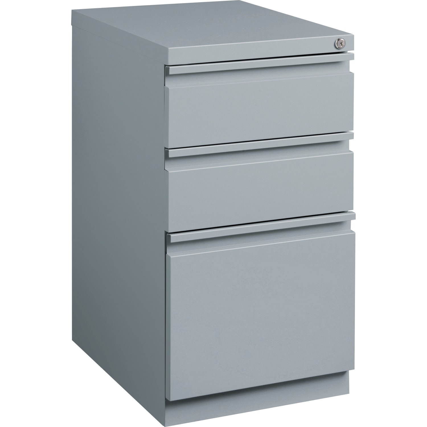 Lorell 19-7/8inD Vertical 3-Drawer Mobile Pedestal File Cabinet, Platinum - Image 4