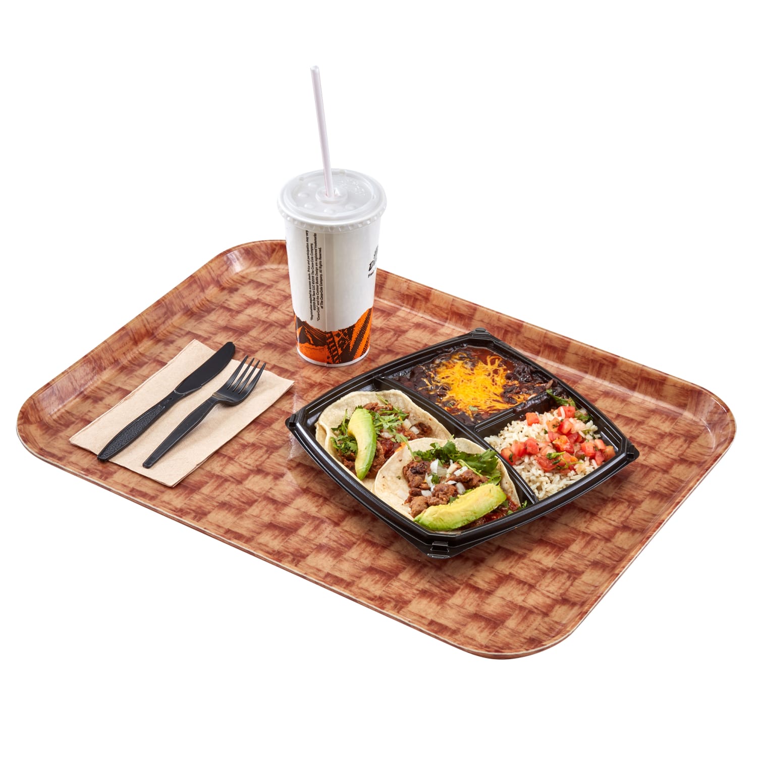 Cambro Camtray Rectangular Serving Trays, 14in x 18in, Light Basket, Pack Of 12 Trays - Image 3
