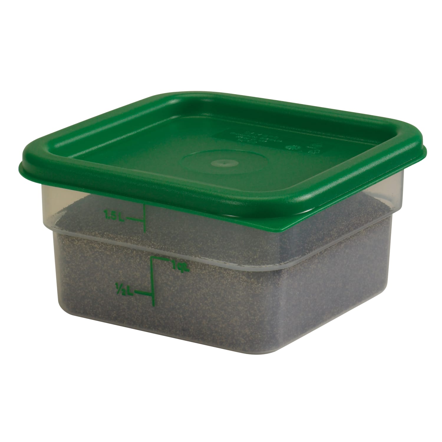 Cambro CamSquare Lids For 2-4 Qt Storage Containers, Kelly Green, Pack Of 6 Lids - Image 3