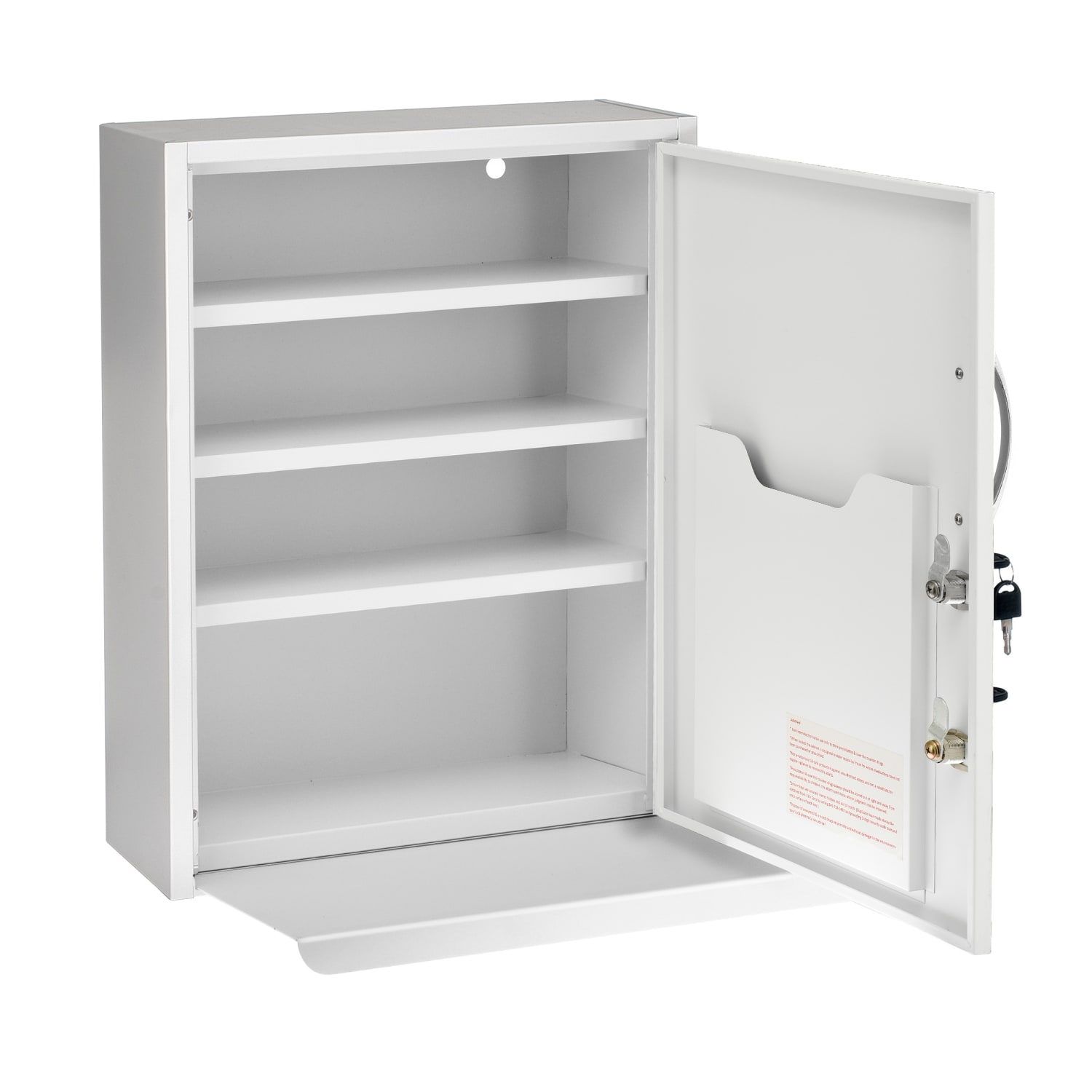 Alpine AdirMed Dual Lock Surface-Mount Medical Security Cabinets, 21inH x 16inW x 6inD, White, Pack Of 2 Cabinets - Image 4