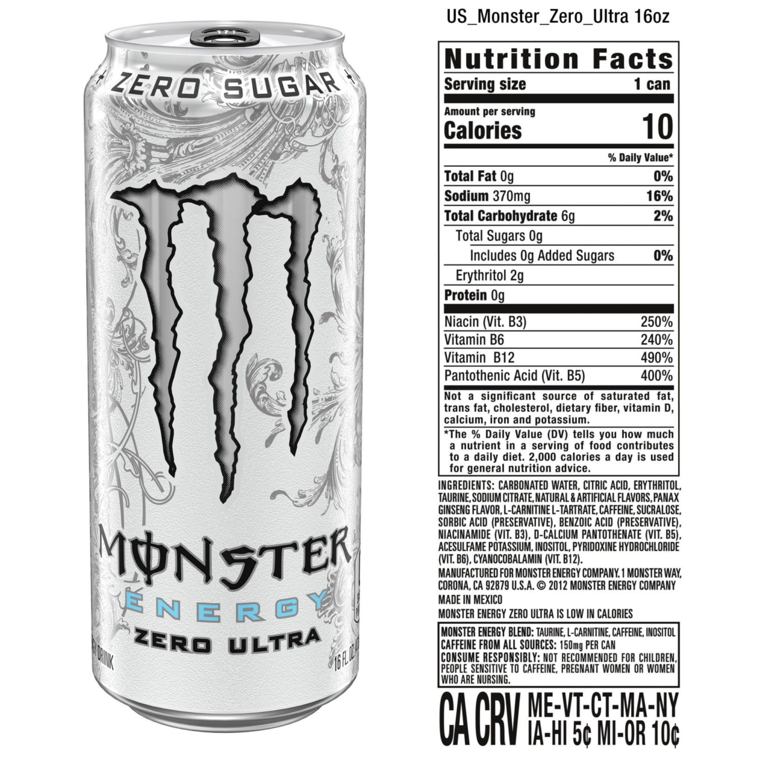 Monster Energy Ultra Zero, 16 Oz, Case Of 24 Cans - Image 6