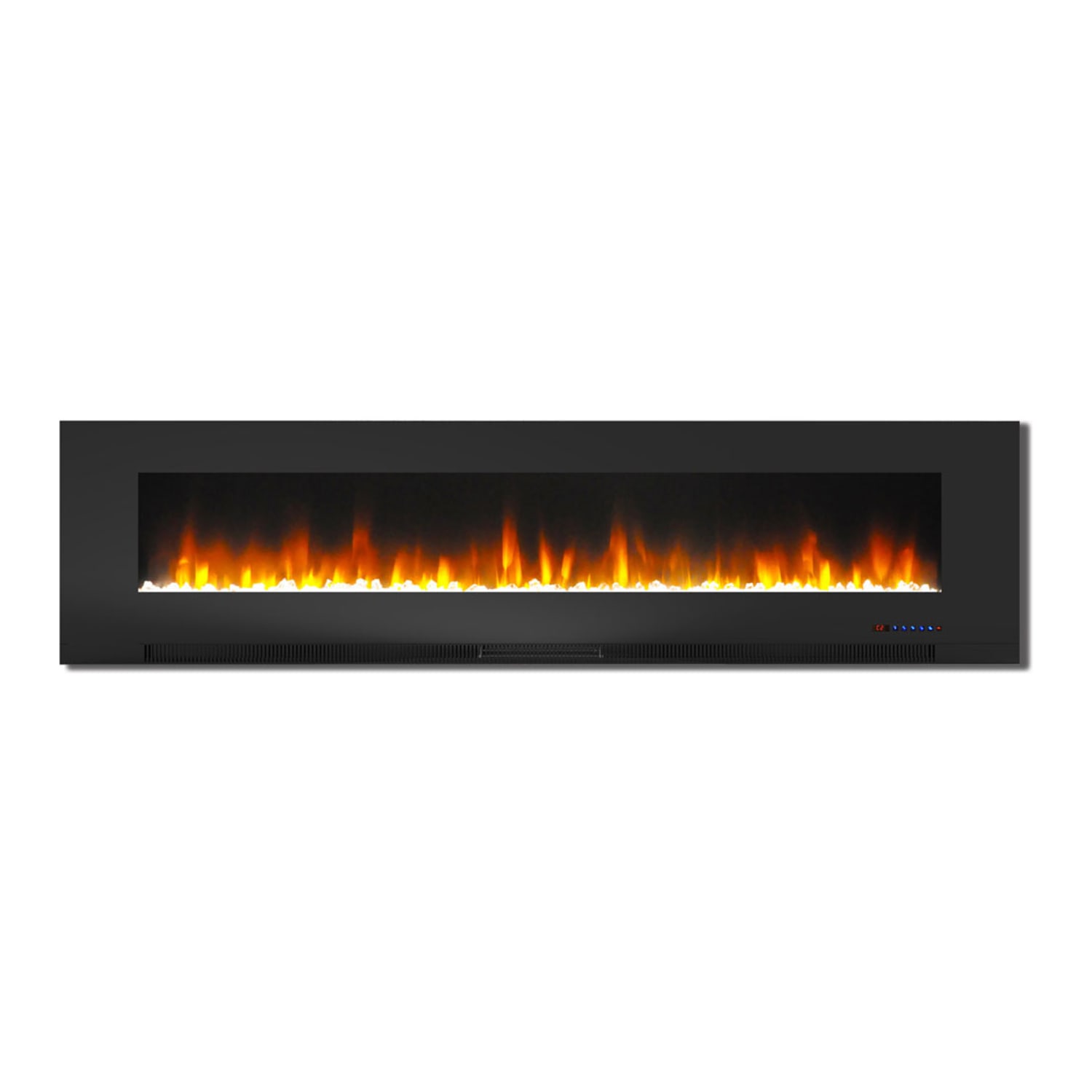 Cambridge Wall-Mount Electric Fireplace With Multicolor Flame And Crystal Rock Display, 78in, Black - Image 4