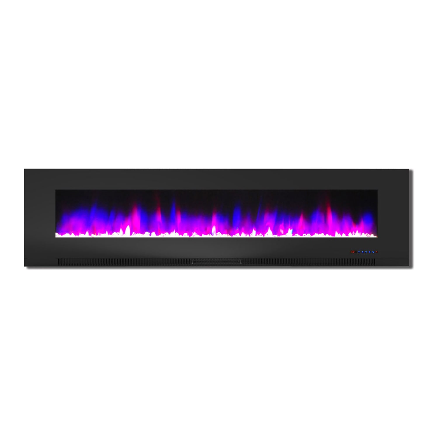 Cambridge Wall-Mount Electric Fireplace With Multicolor Flame And Crystal Rock Display, 78in, Black - Image 5