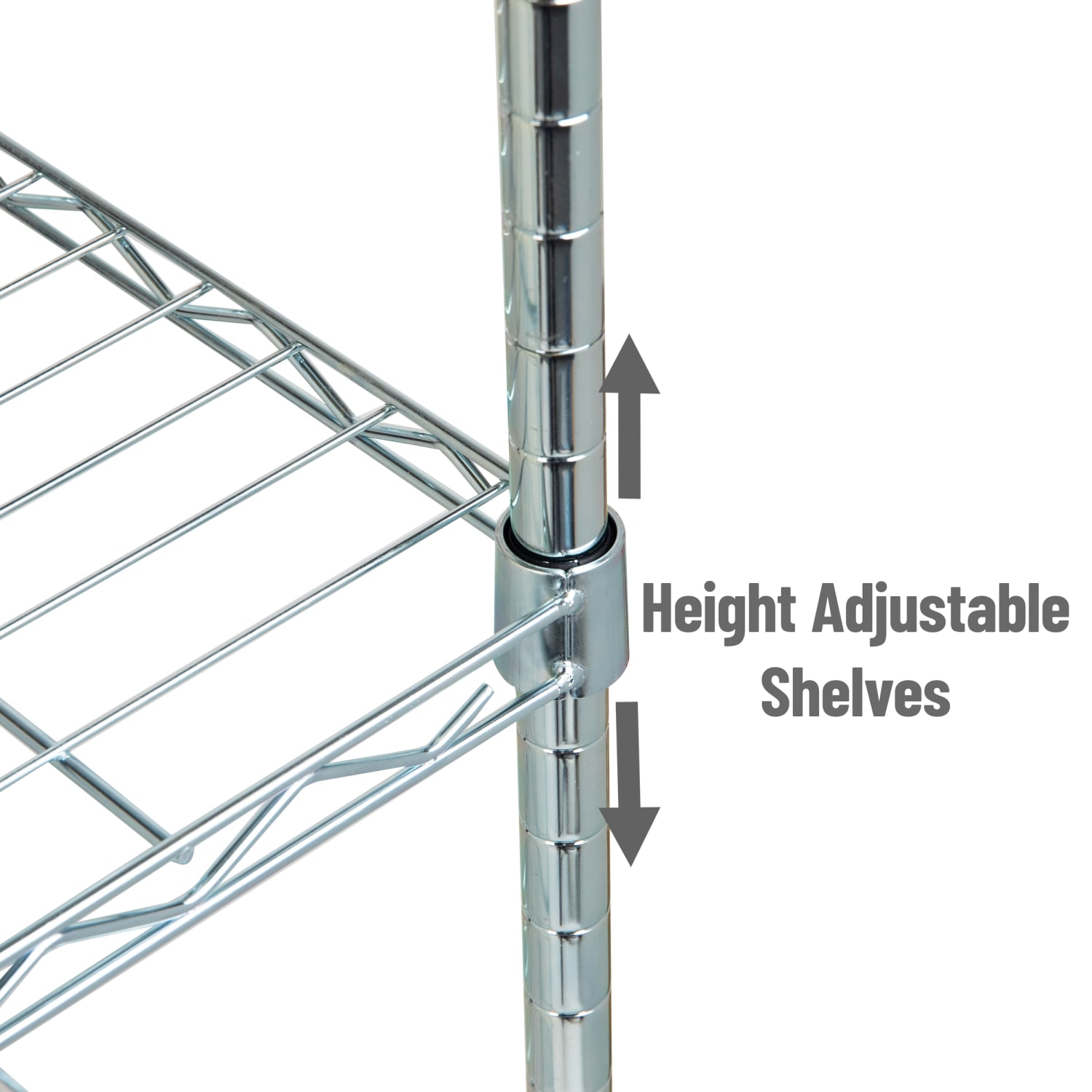 Mind Reader Metal Adjustable Storage Shelves, 4-Tier, 48inH x 11-3/4inW x 23-1/2inL, Silver - Image 6