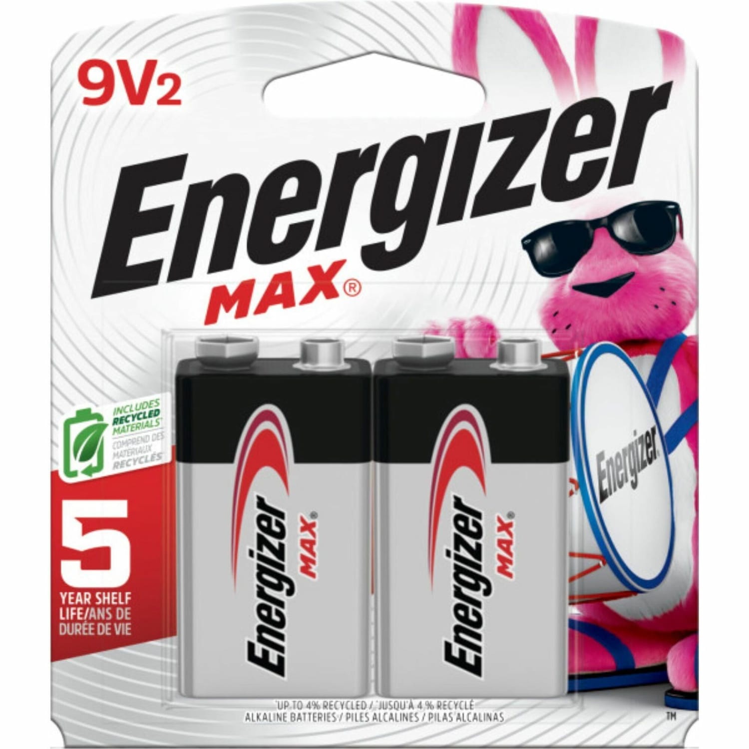 Energizer 9-Volt MAX Alkaline Batteries, 2-Packs - For Multipurpose - 9V - 595 mAh - 9 V DC - 2/Pack - 48 / Carton - Image 3