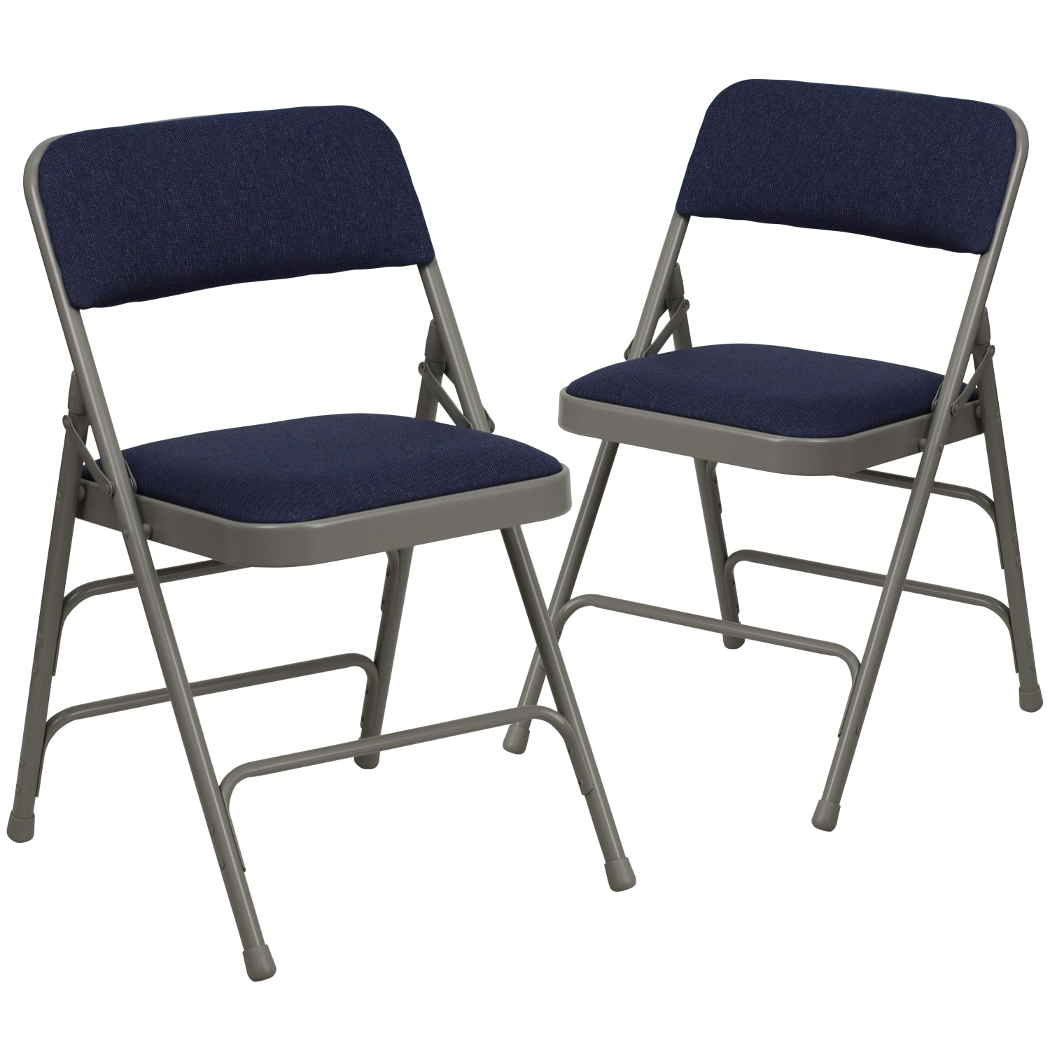 Flash Furniture HERCULES Series Metal Folding Chairs With Padded Fabric Seats, Navy/Gray/Black, Pack Of 2 Chairs - Image 4