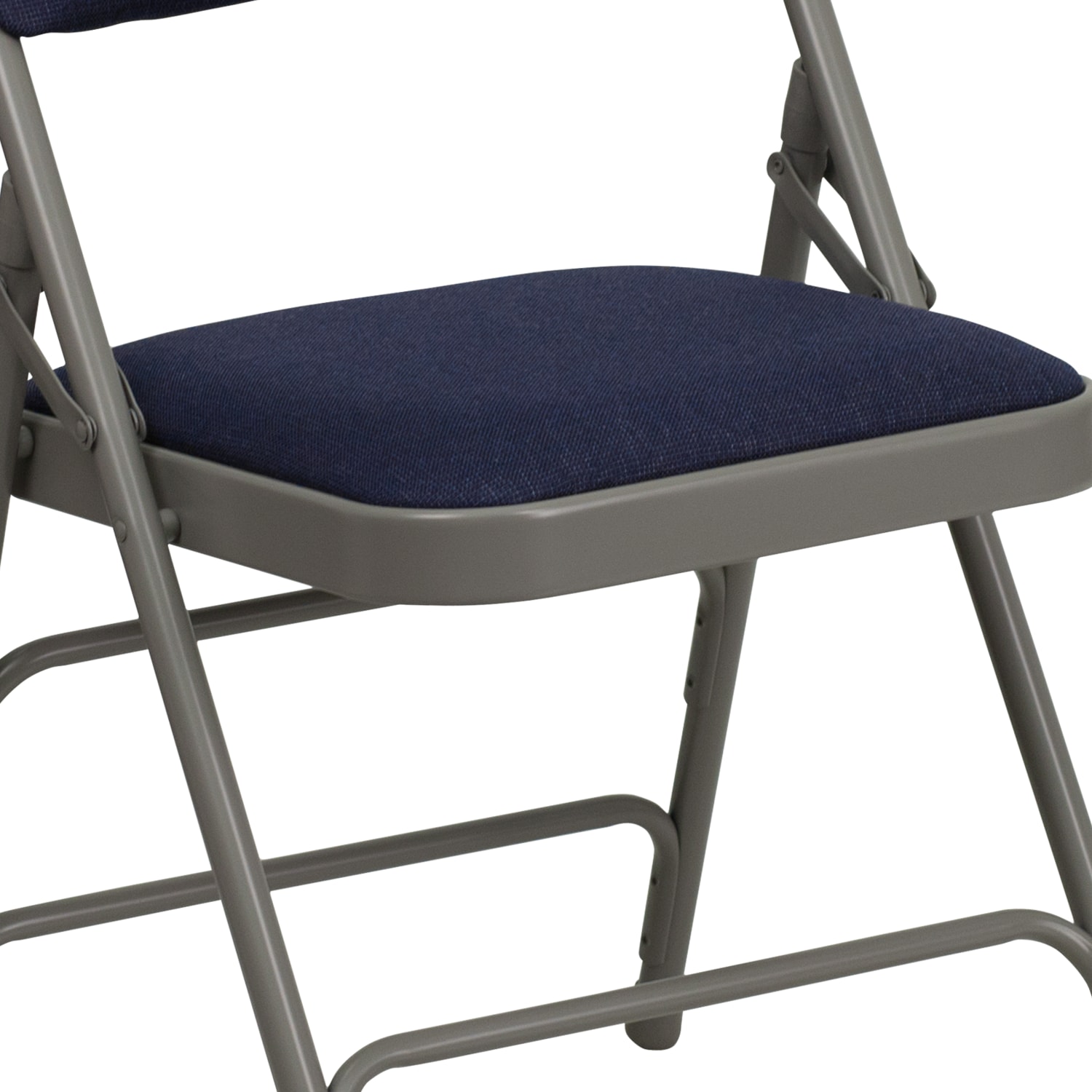 Flash Furniture HERCULES Series Metal Folding Chairs With Padded Fabric Seats NavyGrayBlack Pack Of 2 Chairs PopularChairscom