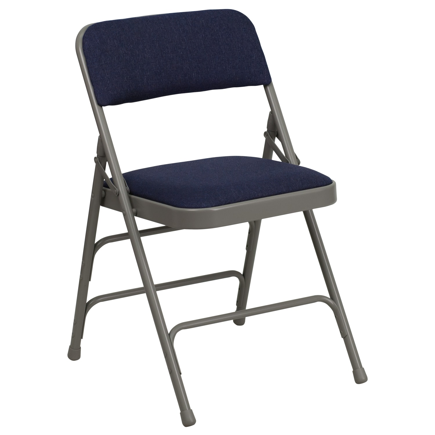 Flash Furniture HERCULES Series Metal Folding Chairs With Padded Fabric Seats NavyGrayBlack Pack Of 2 Chairs PopularChairscom