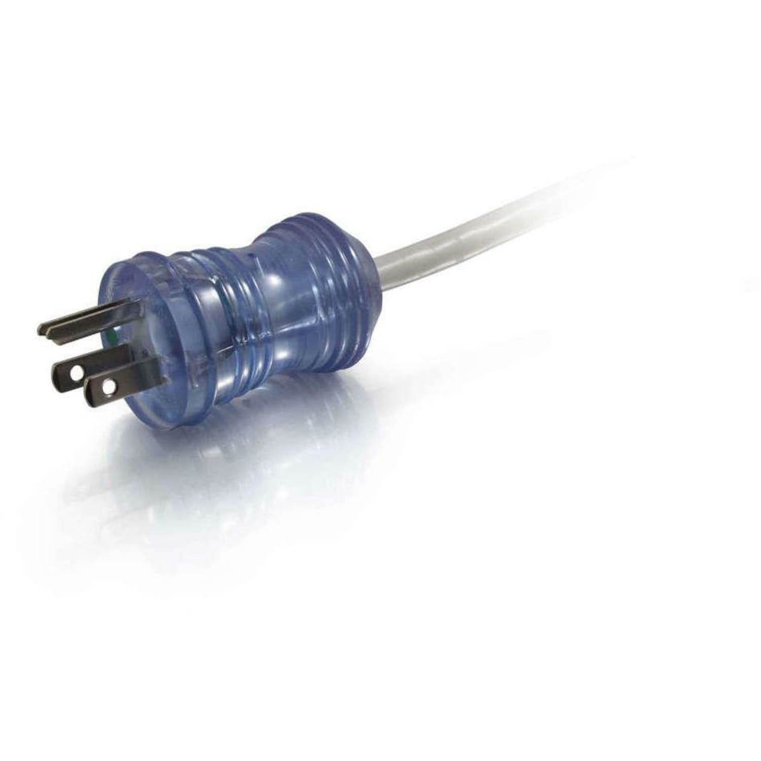 C2G 15ft 16 AWG Hospital Grade Power Cord (NEMA 5-15P to IEC320C13R), Gray with Clear Connectors, 48052 - Image 3