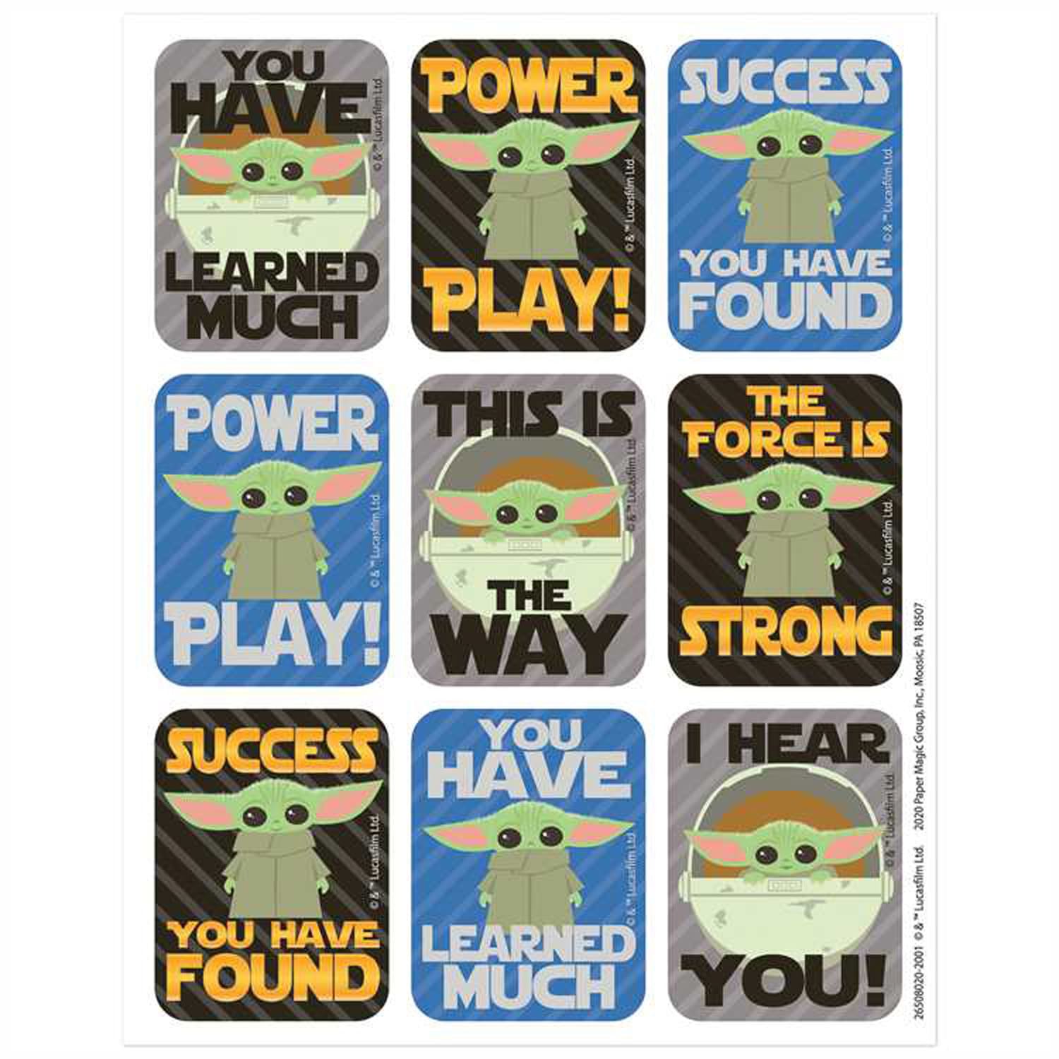 Eureka Giant Stickers, Star Wars The Mandalorian, 36 Stickers Per Pack, Set Of 12 Packs - Image 3