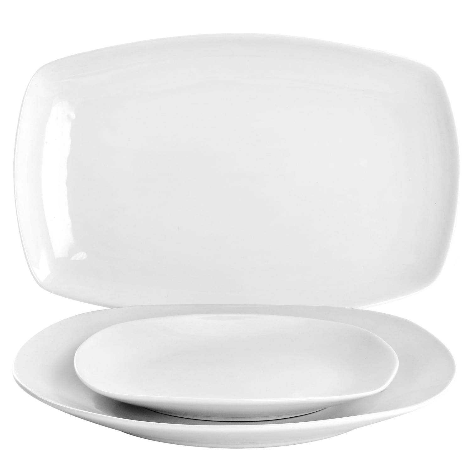 Gibson Home Classic Pearl Fine Ceramic 39-Piece Square Dinnerware Combo Set, White - Image 3