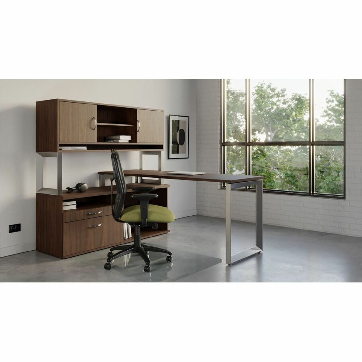 Lorell Relevance Freestanding Hutch, Walnut - Image 6