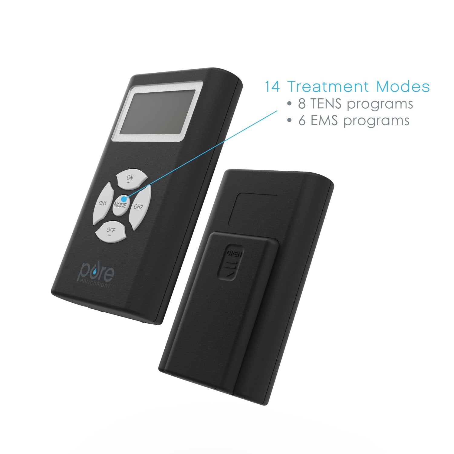 Pure Enrichment PurePulse DUO EMS/TENS Combo Device, Black/White - Image 6