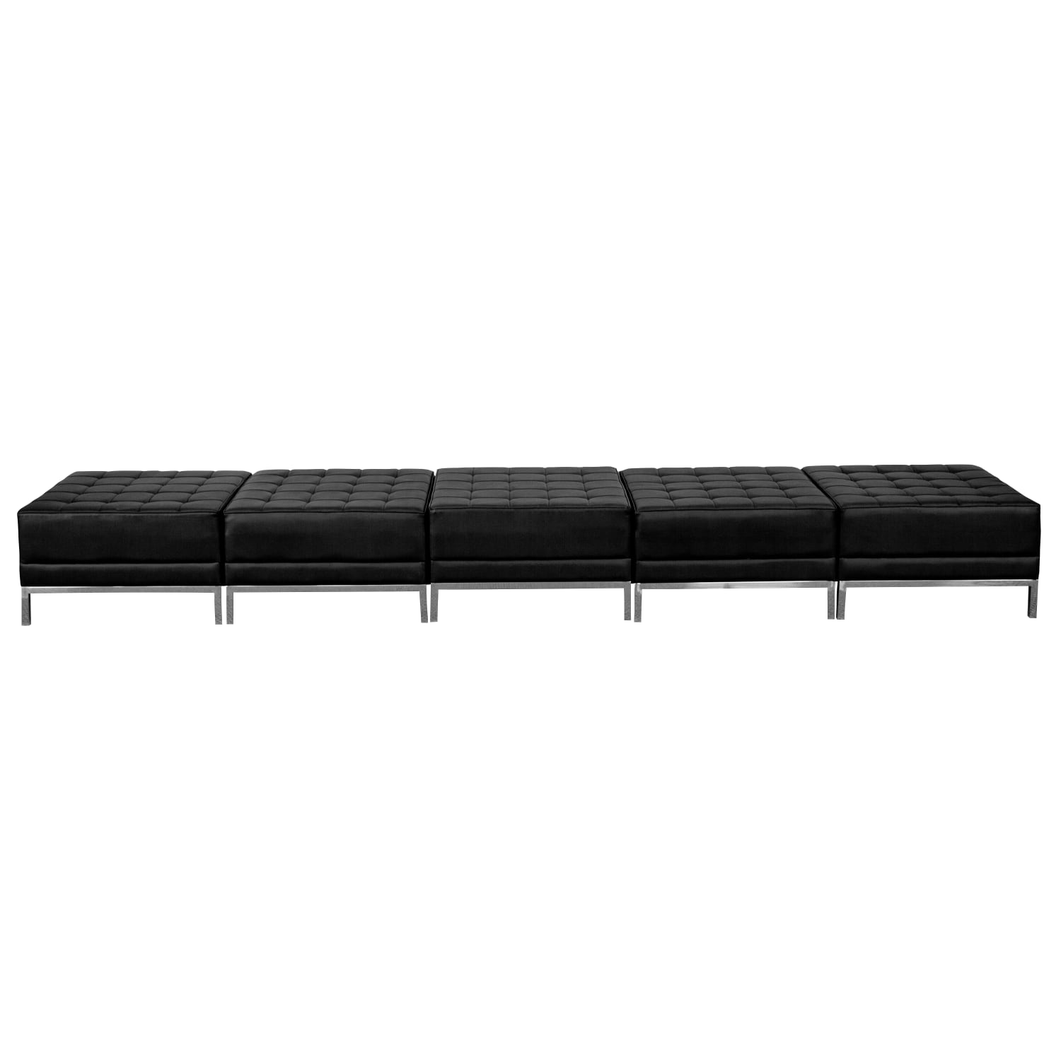 Flash Furniture HERCULES Imagination Series LeatherSoft Five Seat Bench, Black