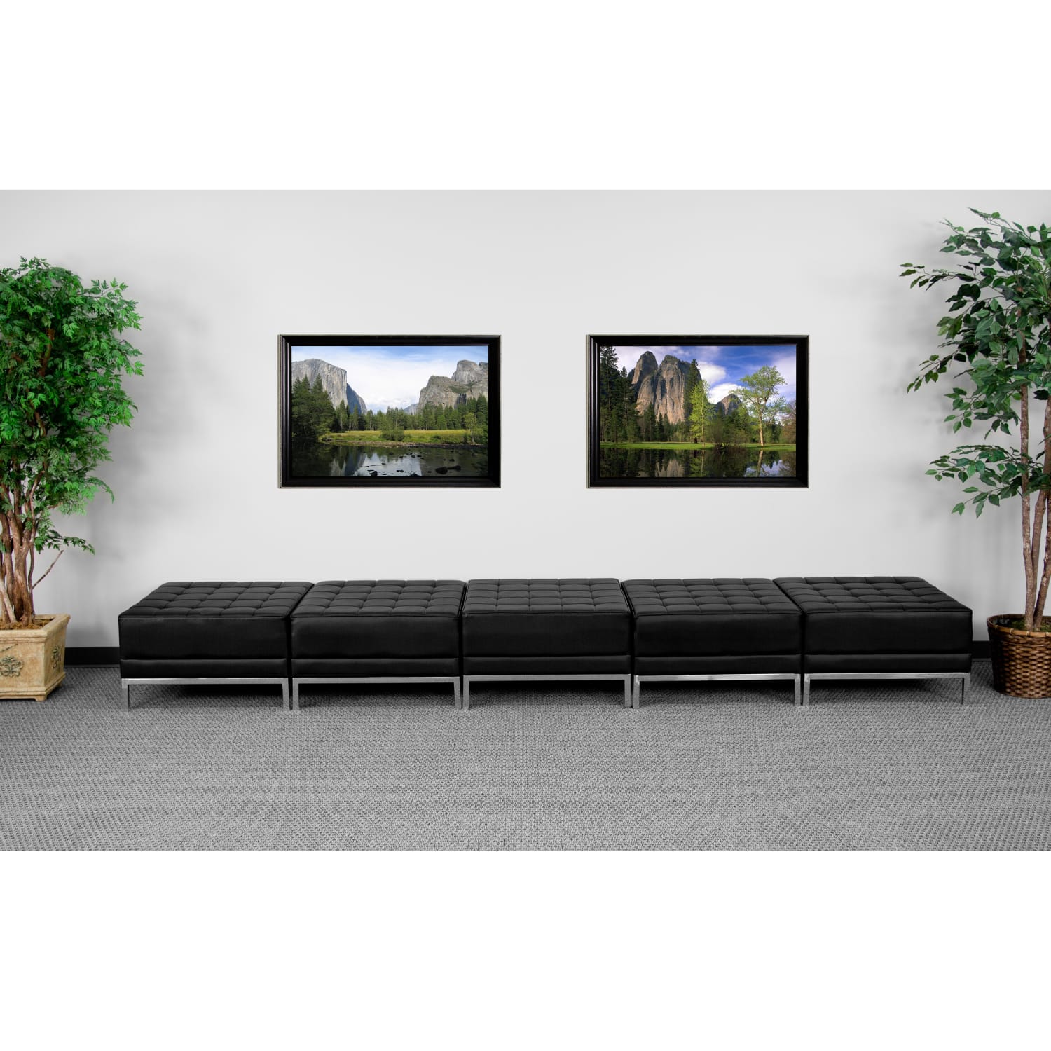Flash Furniture HERCULES Imagination Series LeatherSoft Five Seat Bench Black PopularChairscom Flash Furniture HERCULES Imagination Series LeatherSoft Five Seat Bench Black PopularChairscom
