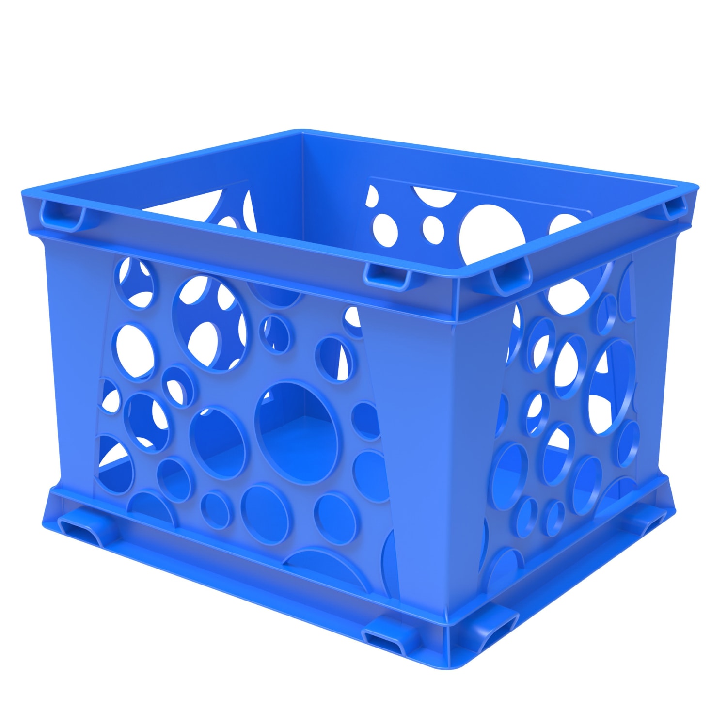 Storex Mini Crates, 6inH x 7-3/4inW x 9inD, Blue, Pack Of 12 Crates - Image 3