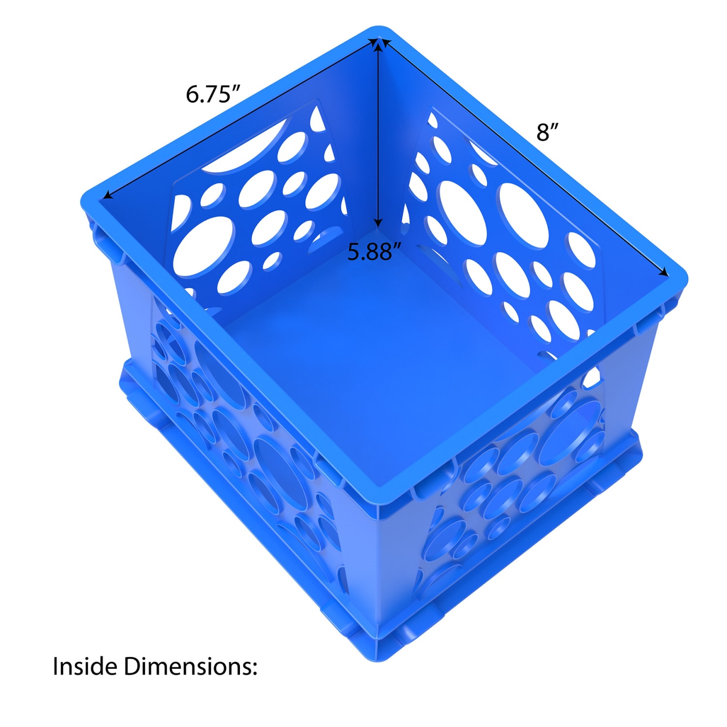 Storex Mini Crates, 6inH x 7-3/4inW x 9inD, Blue, Pack Of 12 Crates - Image 5