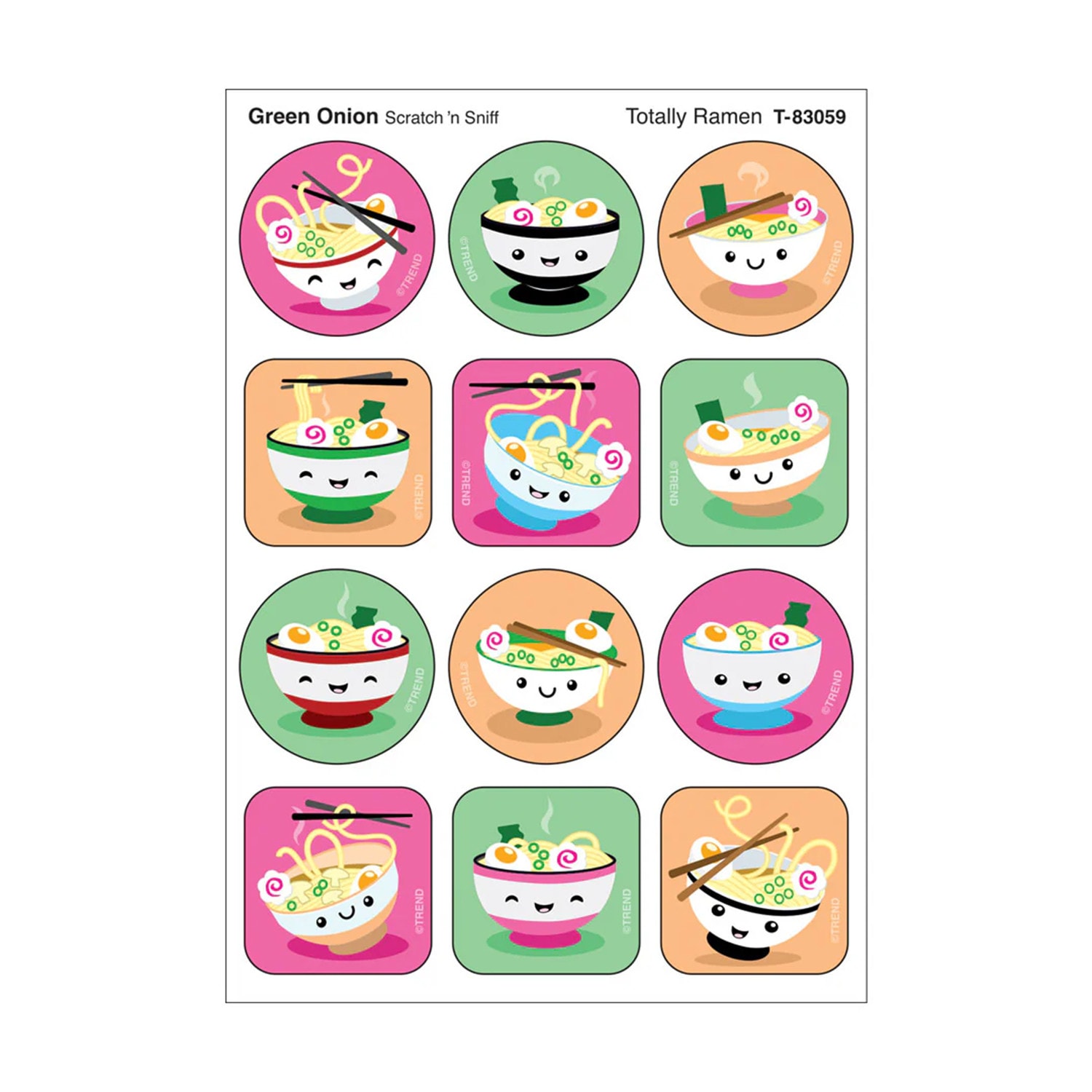 TREND Stinky Stickers, Totally Ramen, Green Onion Scent, 48 Per Pack, Set Of 6 Packs - Image 3