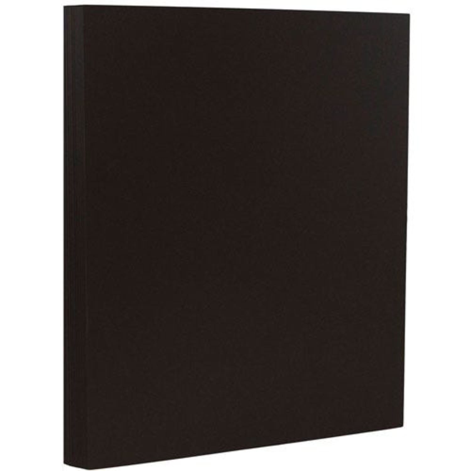 JAM Paper Card Stock, Smooth Black Midnight, Letter (8.5in x 11in), 80 Lb, Pack Of 50