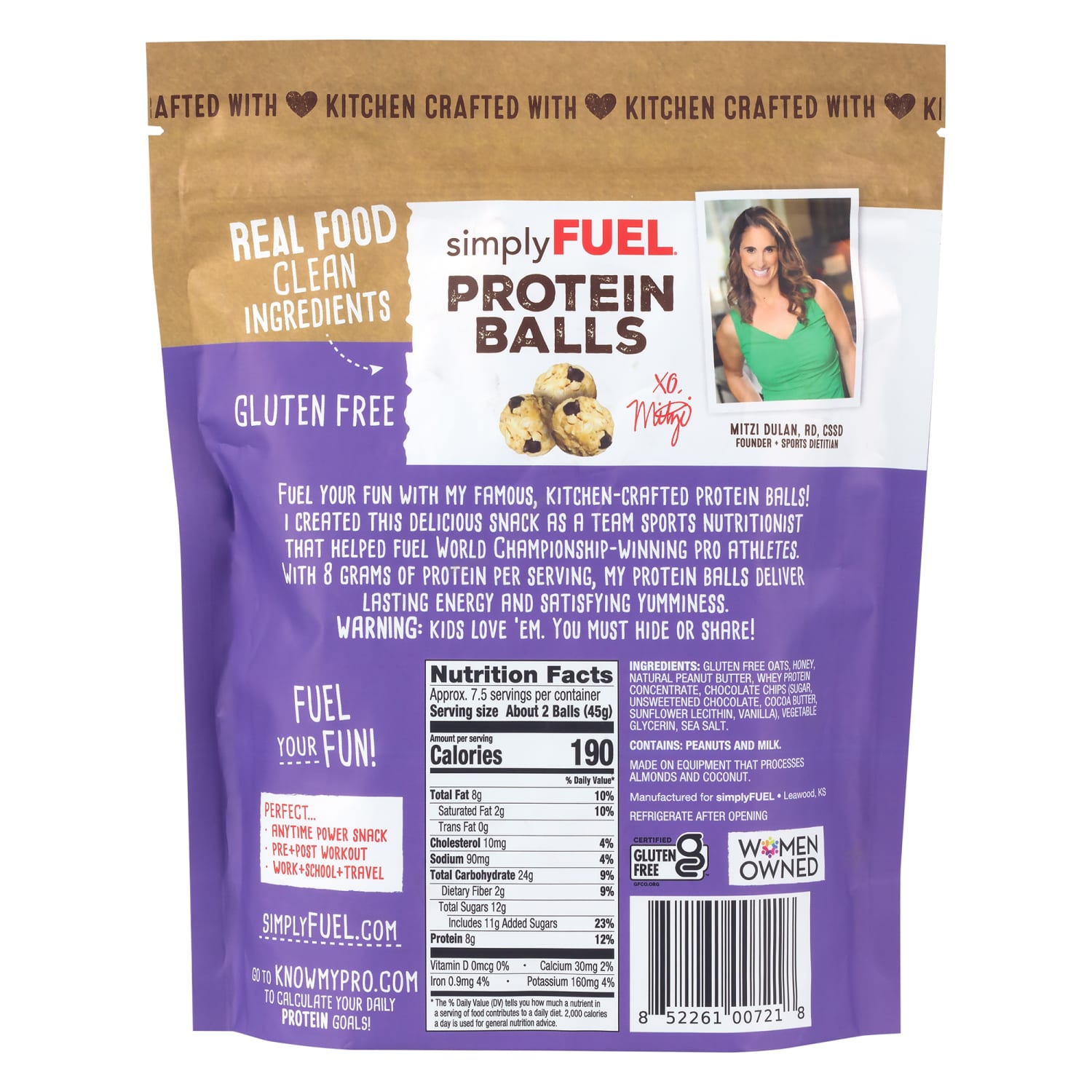 simplyFUEL Chocolate Chip Cookie Dough Protein Balls, 12 Oz - Image 3