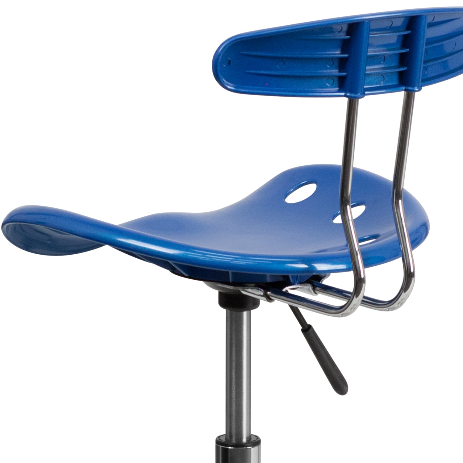 Flash Furniture Vibrant Chrome Drafting Stool with Tractor Seat, Bright Blue/Chrome - Image 9
