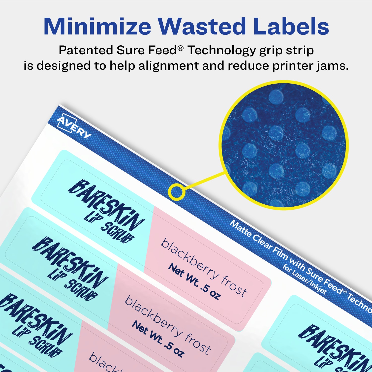 Avery Permanent Labels With Sure Feed, 94217-CMF50, Rectangle, 3/4in x 3-1/2in, Matte Clear, Pack Of 1,000 - Image 5