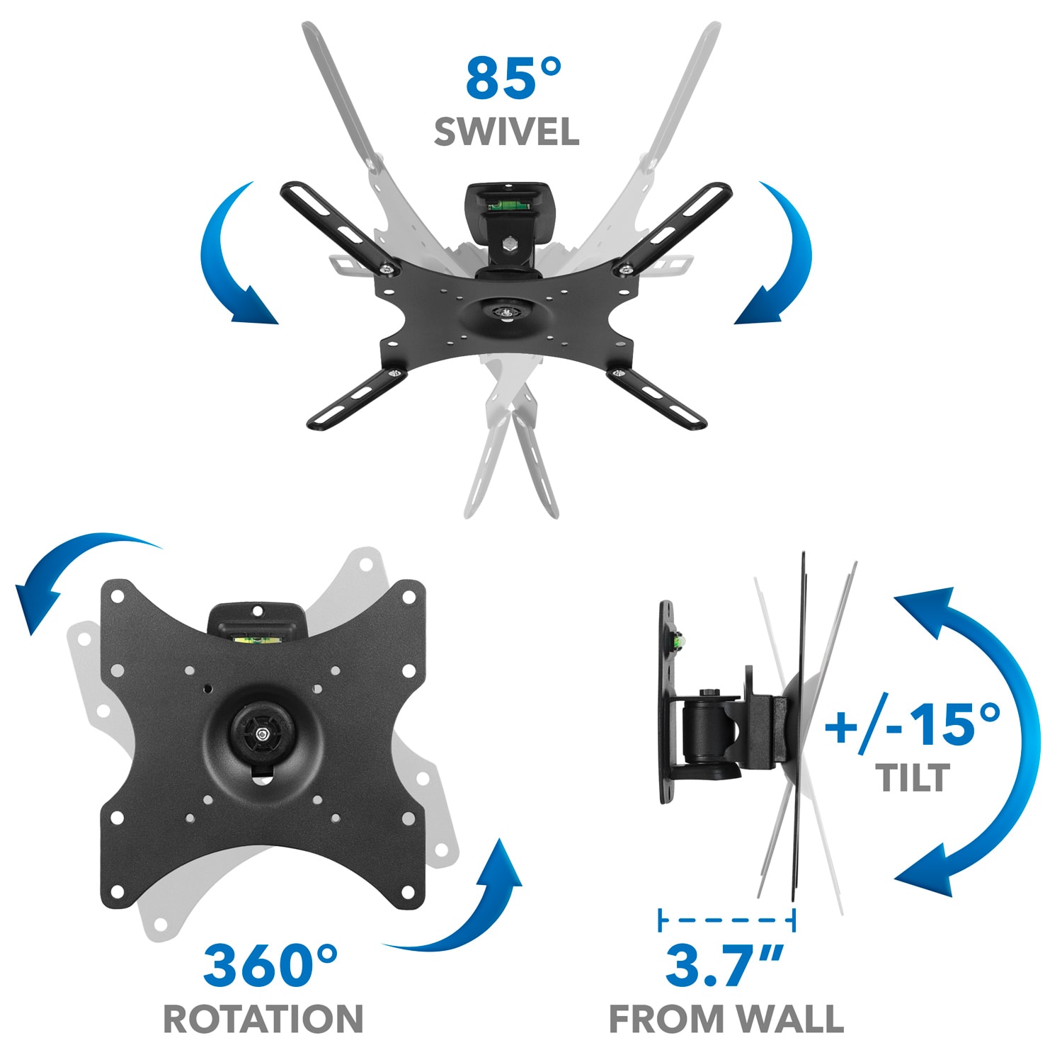 Mount-It! MI-4152 Lockable TV Wall Mount, Black - Image 5