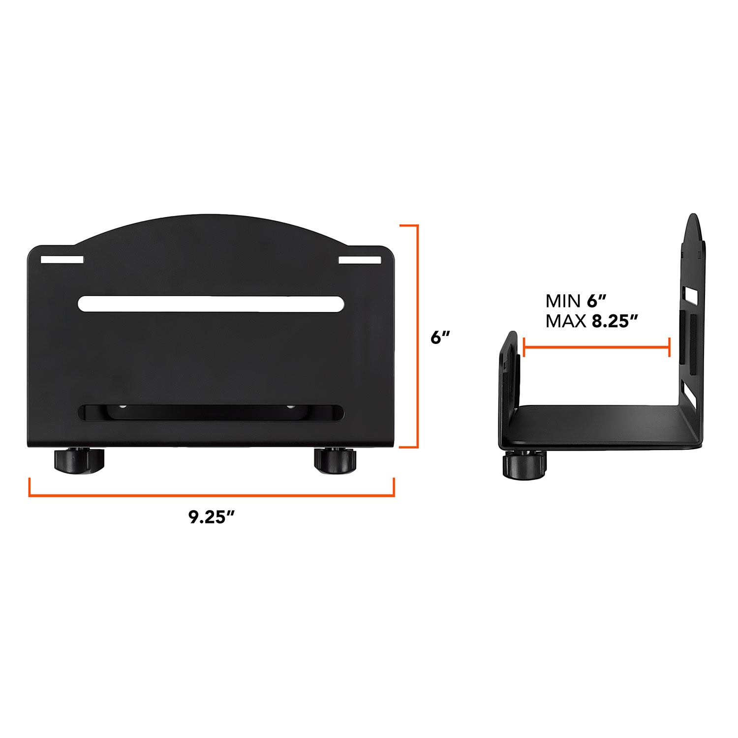 Mount-It! MI-7152 CPU Wall Mount Bracket, 7inH x 9inW x 6inD, Black - Image 6