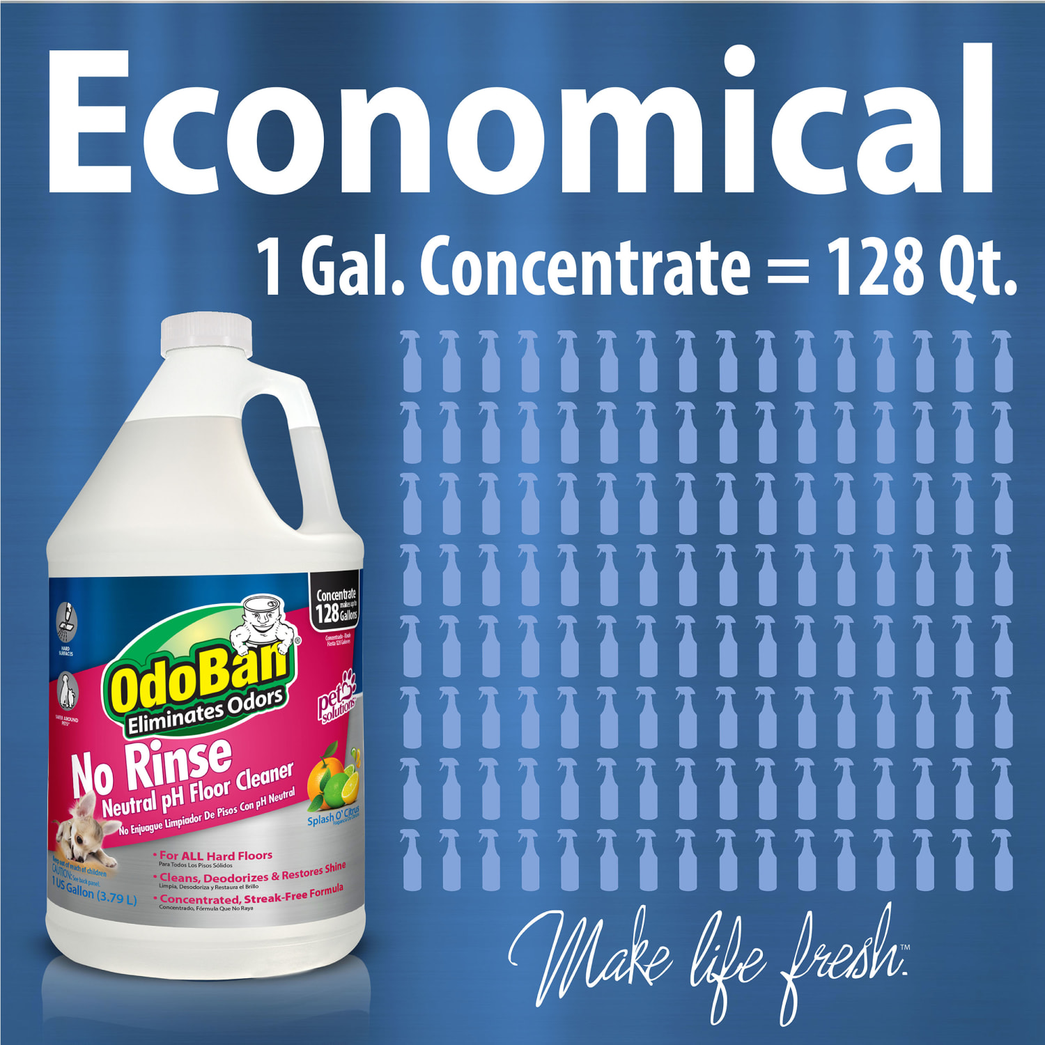 OdoBan Pet Solutions No-Rinse Neutral pH Floor Cleaner Concentrate, 1 Gallon, Pack Of 2 Jugs - Image 5