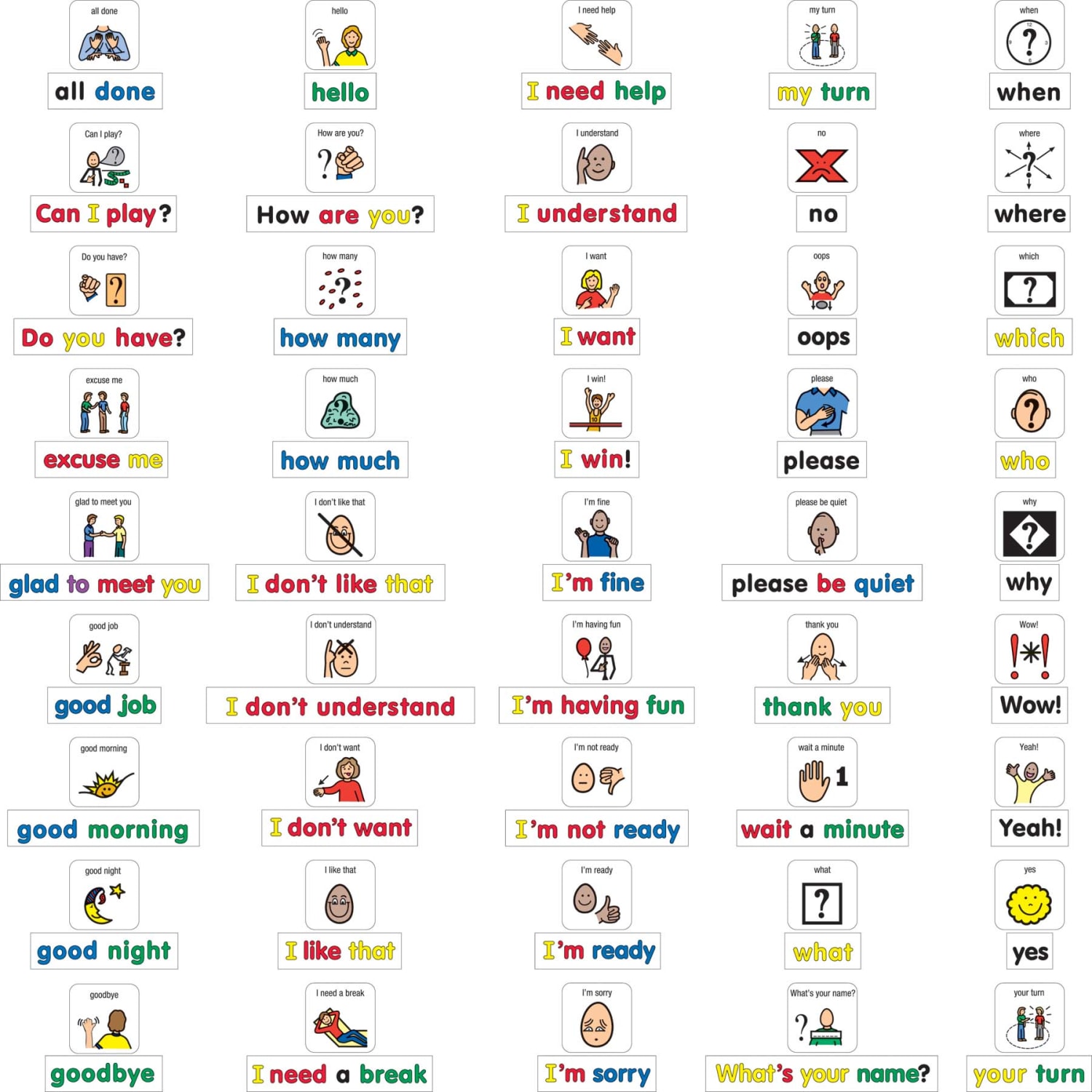 Barker Creek Magnets, Learning Magnets PCS, Social Phrases & Questions Set, Grades Pre-K+, Pack Of 90 - Image 3