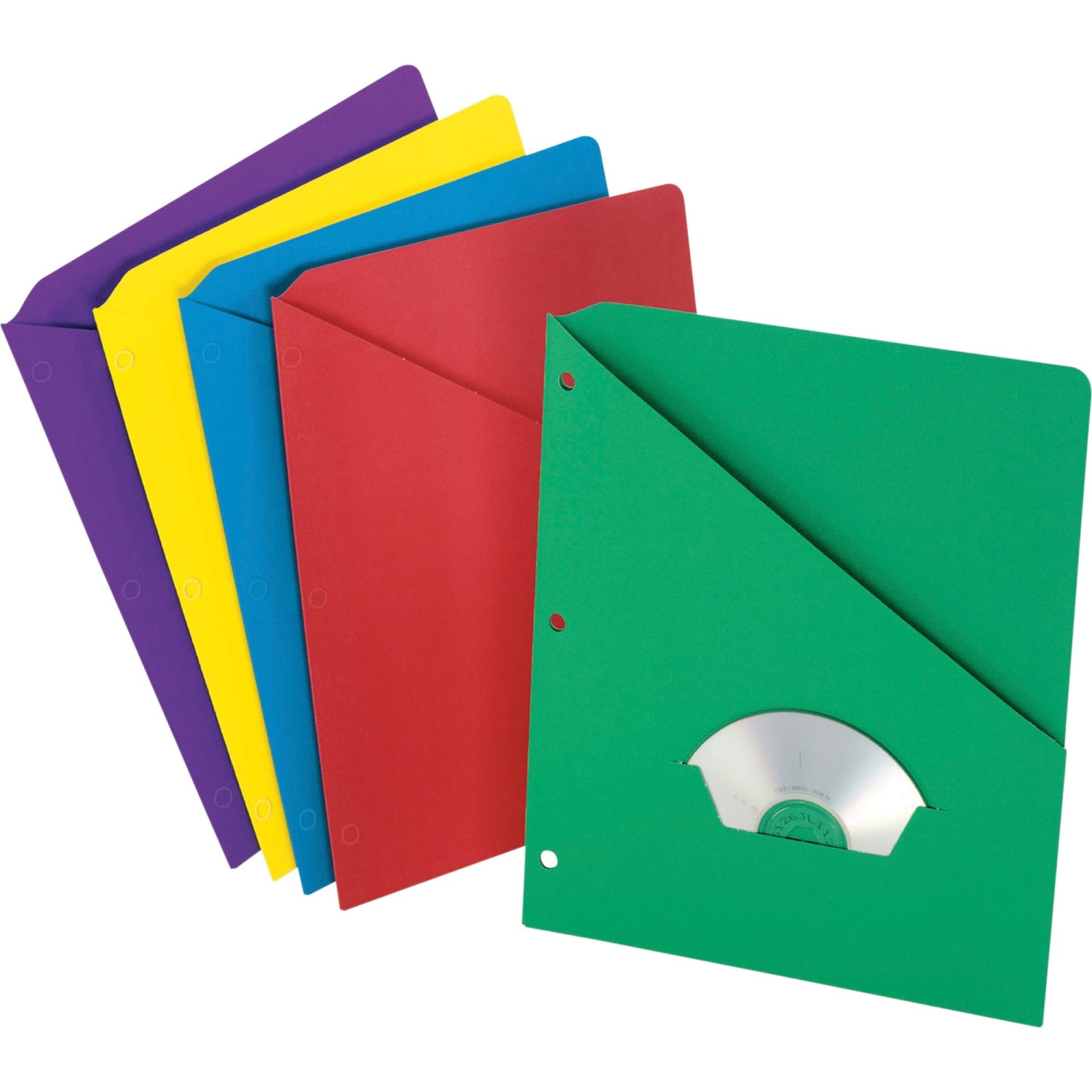 Pendaflex Slash-Pocket Project Folders with Holder for CDs/DVDs, 11in x 8 1/2in, Assorted Colors, Pack Of 25 - Image 3