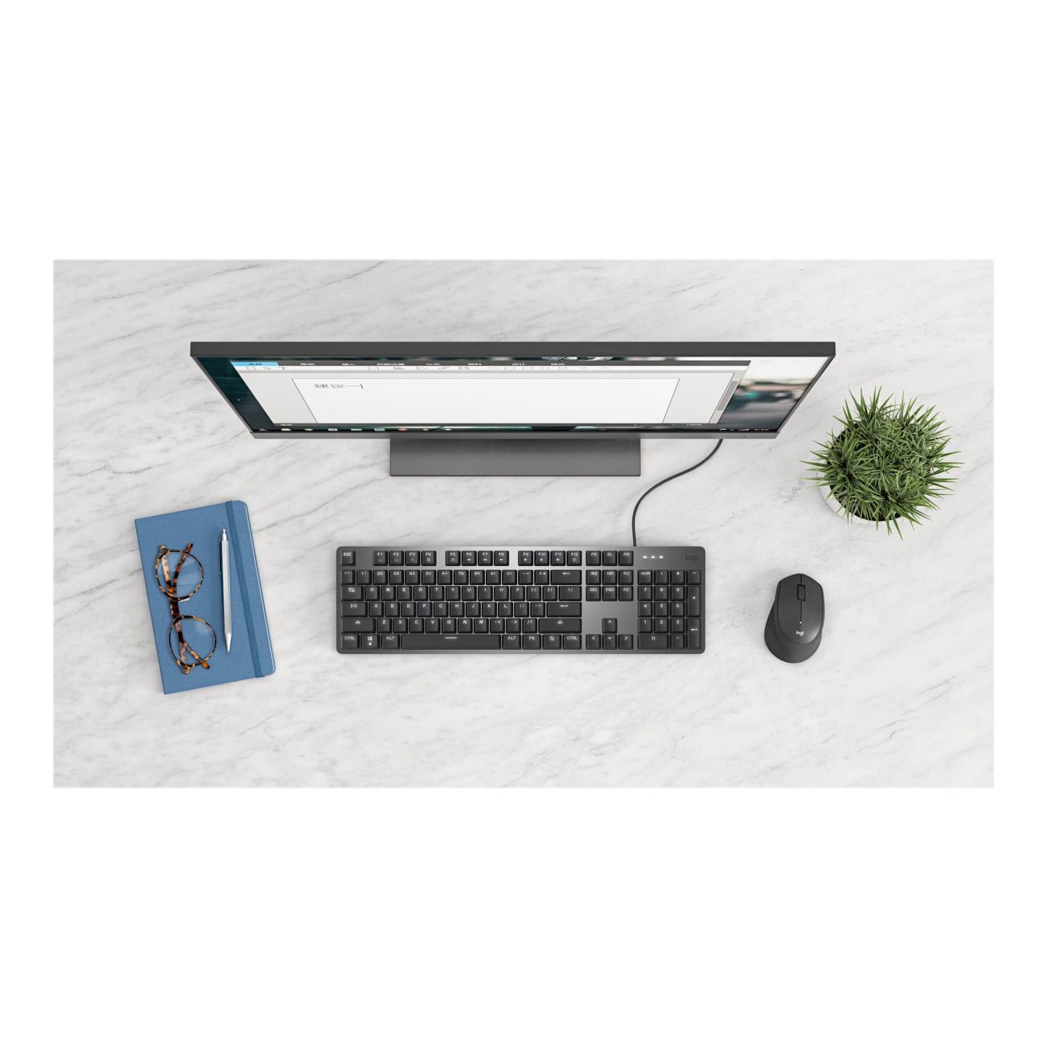 Logitech K845 Mechanical Illuminated Corded Aluminum Keyboard (TTC Blue) - Brown Box  - USB Interface - Rugged - English - Windows - 920-009860 - Image 5
