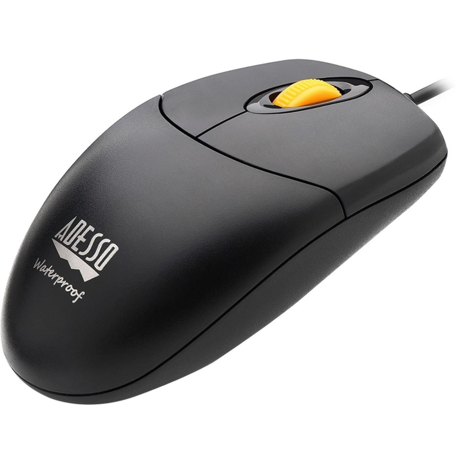 Adesso iMouse W3 USB Waterproof Optical Mouse With Magnetic Scroll Wheel, Black/Yellow - Image 3