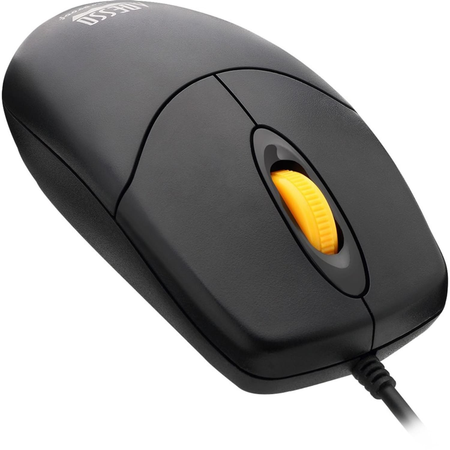 Adesso iMouse W3 USB Waterproof Optical Mouse With Magnetic Scroll Wheel, Black/Yellow - Image 5