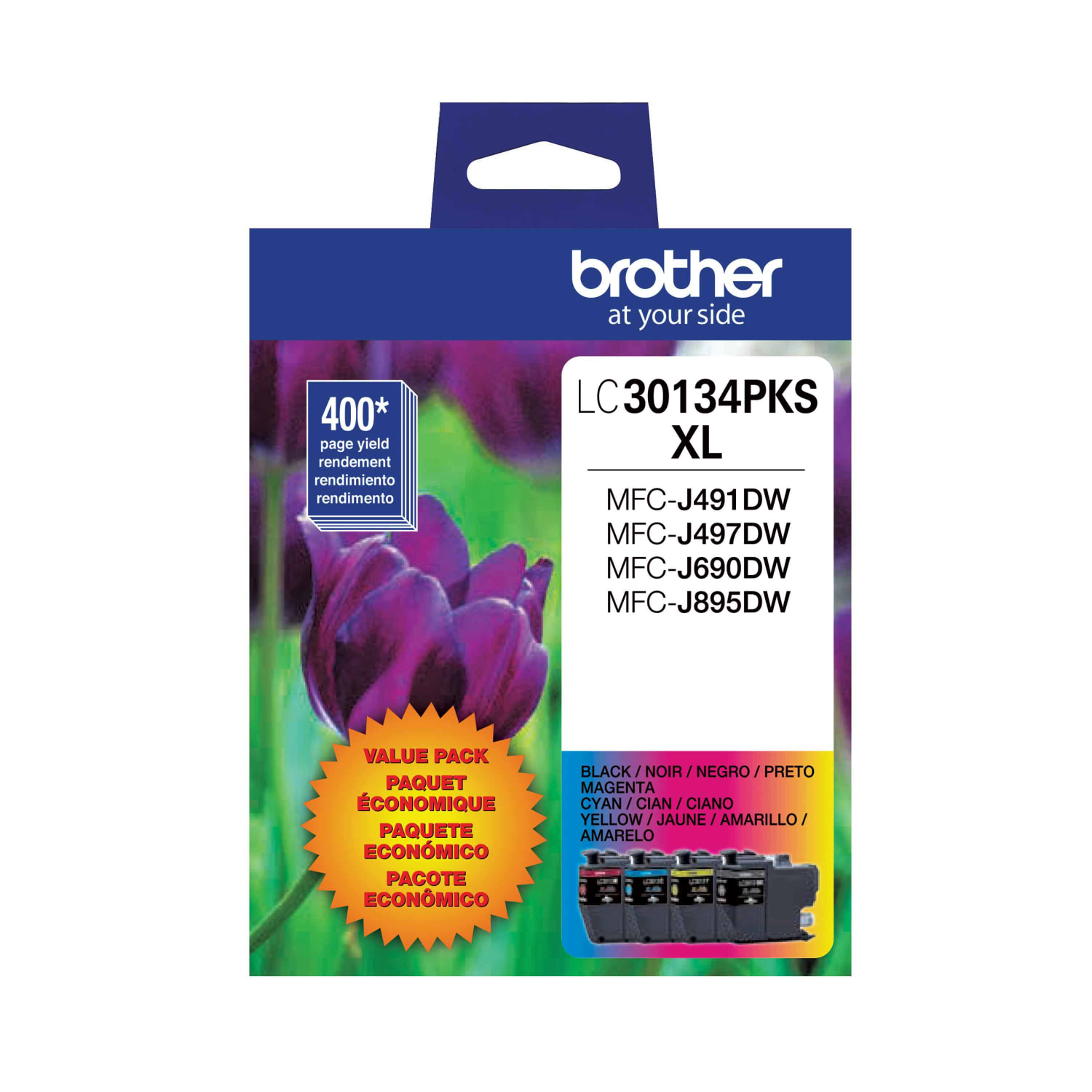 Brother LC3013 Black; Cyan; Magenta; Yellow High-Yield Multi-Pack Ink, Pack Of 4 Cartridges, LC30134PKS - Image 3