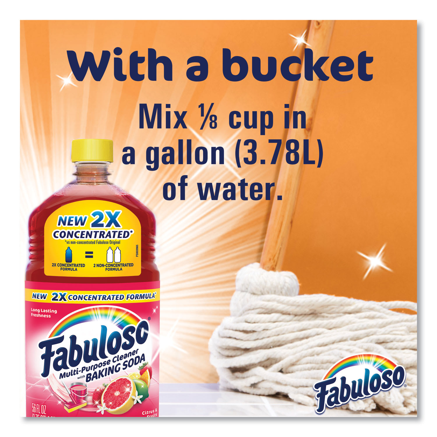 Fabuloso Multi-Use Cleaner, Citrus Scent, 56 oz Bottle, 6/Carton - Image 5
