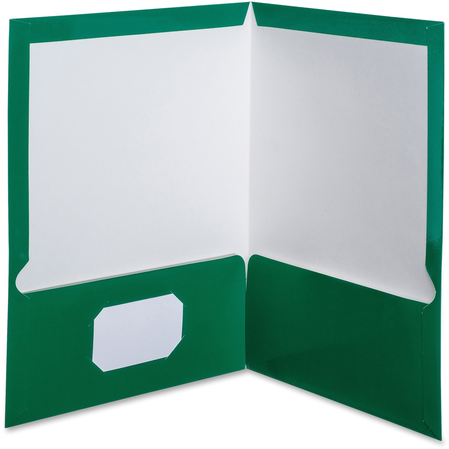 Oxford Laminated Twin-Pocket Folders, 8 1/2in x 11in, Green, Box Of 25 - Image 3