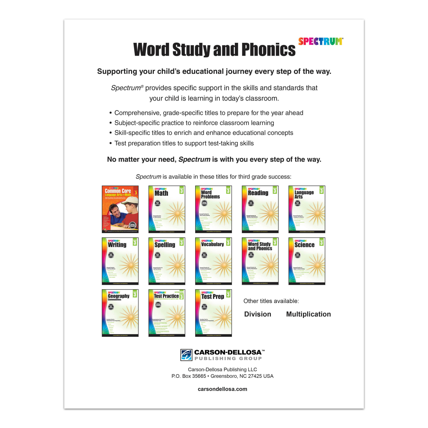 Carson-Dellosa Spectrum Word Study And Phonics Workbook, Grade 3 - Image 4