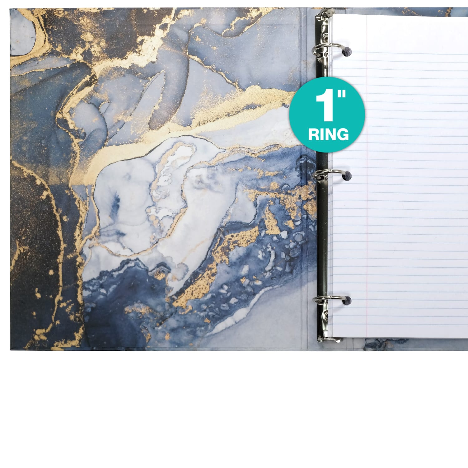 Global 3-Ring Decorative Binders, 1in Round Rings, Assorted Marble, Pack Of 4 Binders - Image 4