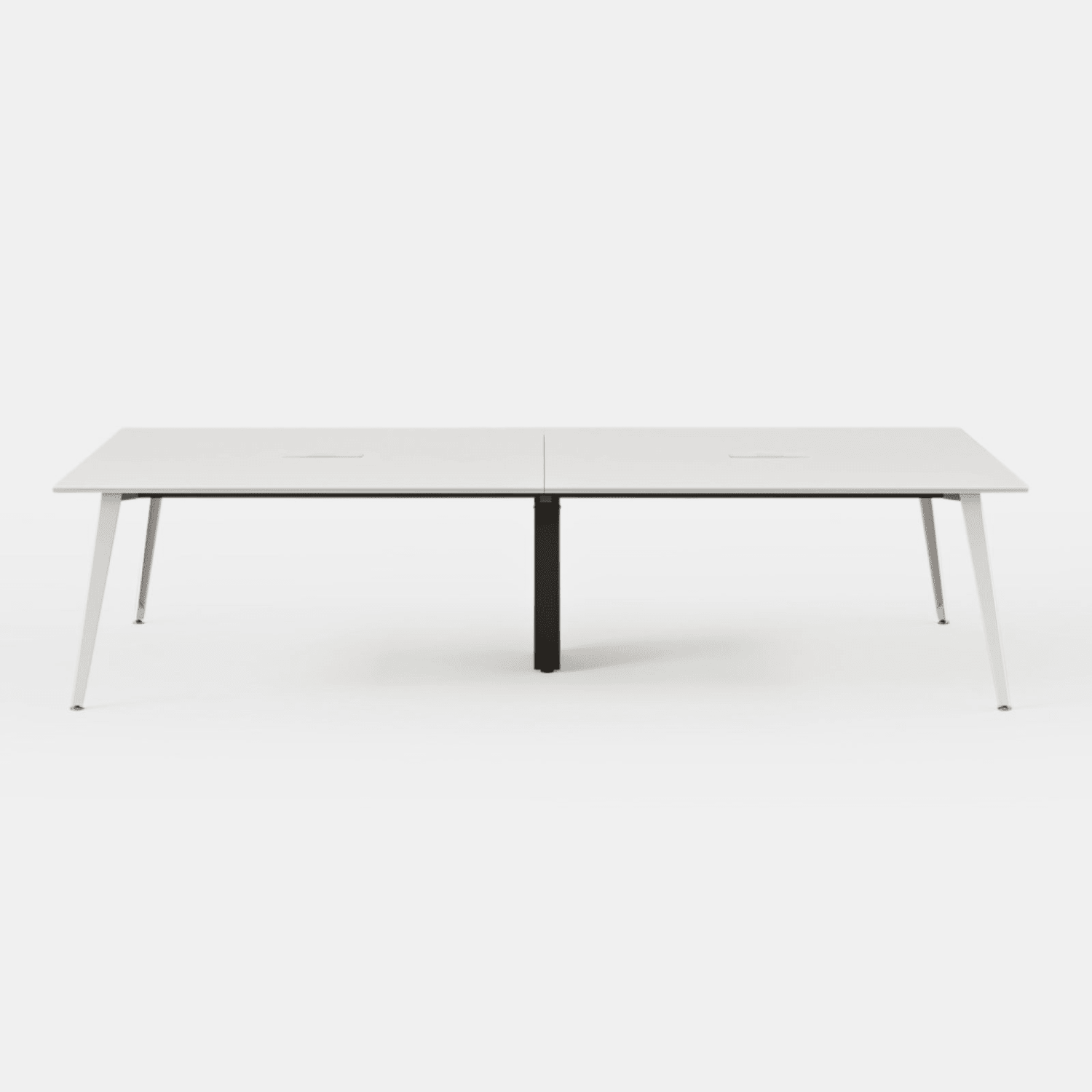 Branch Furniture Rectangle Conference Table, 30inH x 142inW x 48inD, White Top/White Base - Image 4