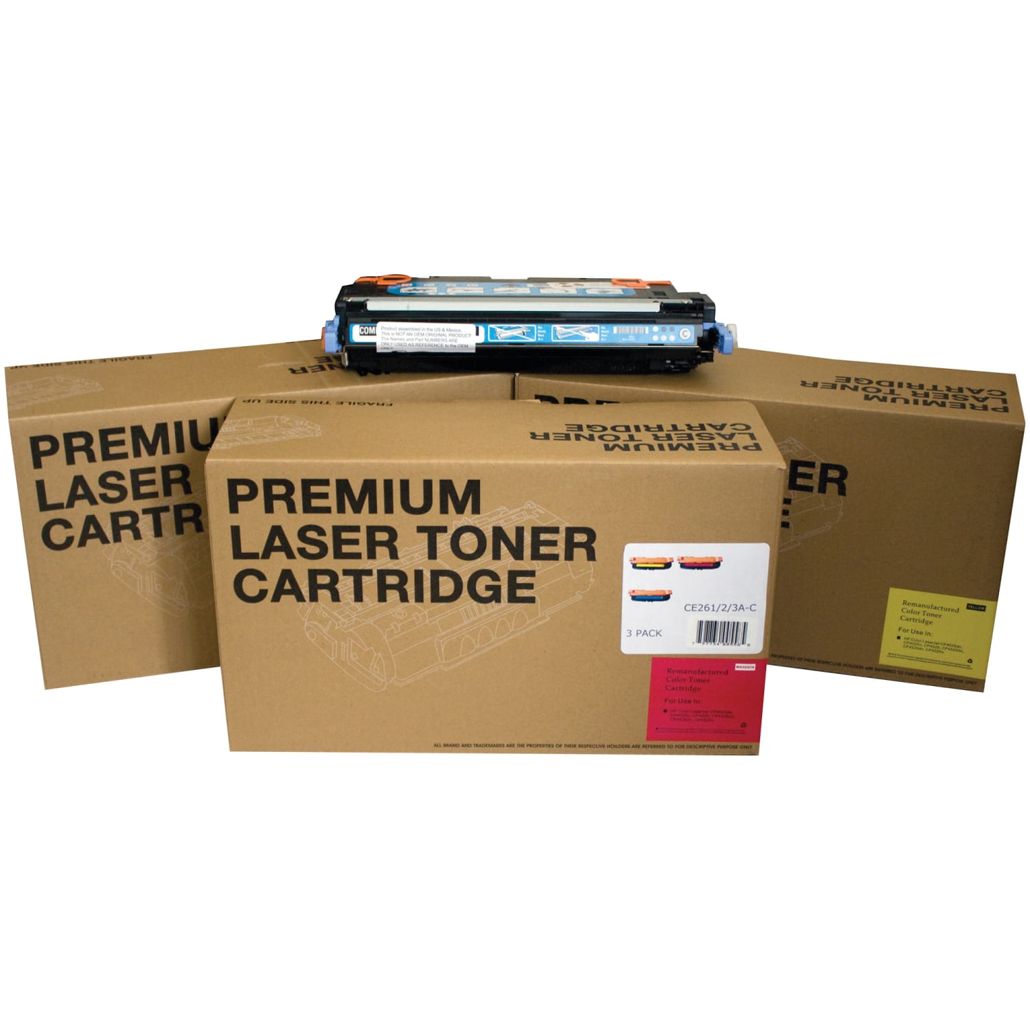 M&A Global Remanufactured Cyan, Magenta, Yellow Toner Cartridge Replacement For HP 647A, 648A, Pack Of 3, CE261/2/3A-C