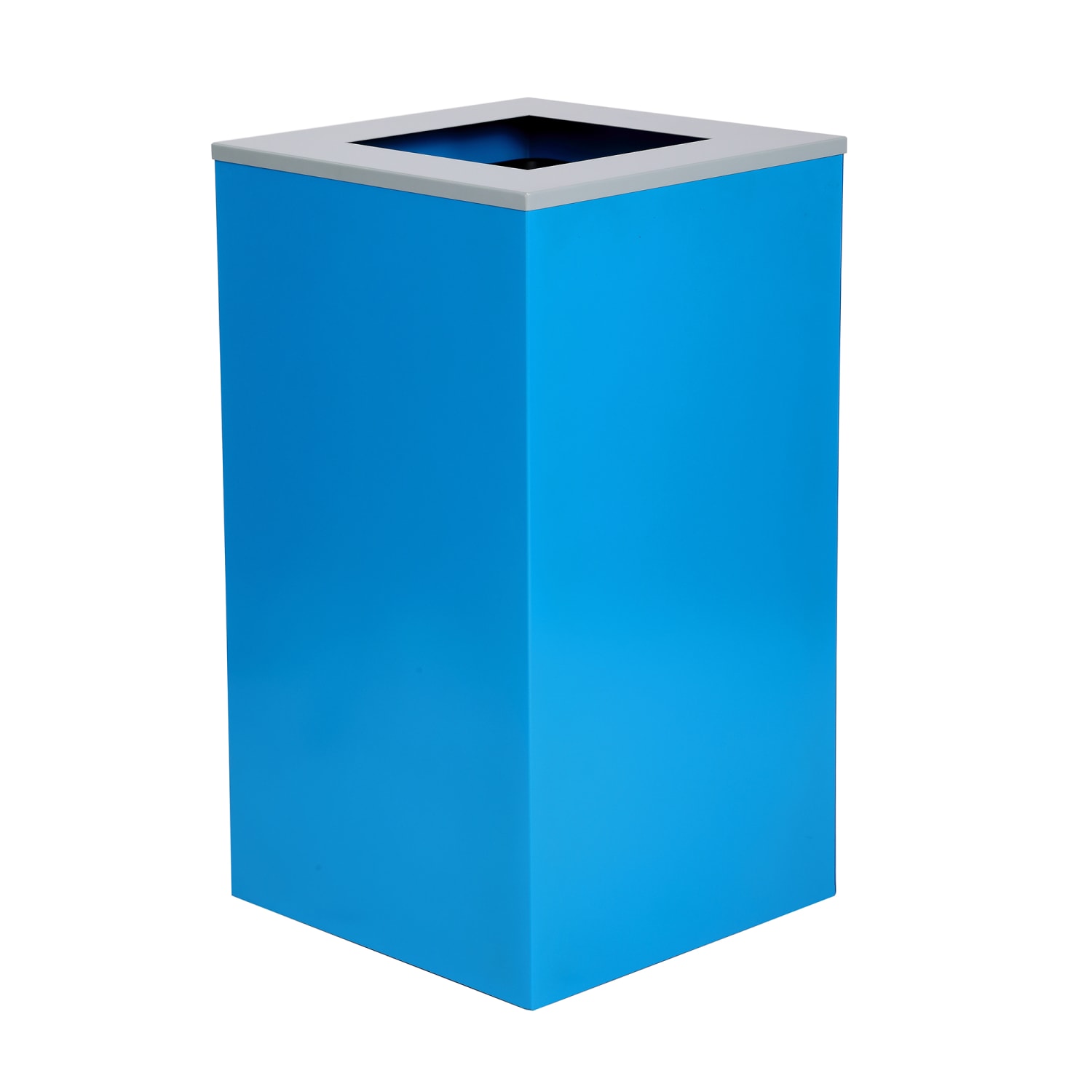 Alpine Industries Stainless Steel Recycling Bin With Square Lid, 29 Gal, 30inH x 16-15/16inW x 16-15/16inD, Blue - Image 4