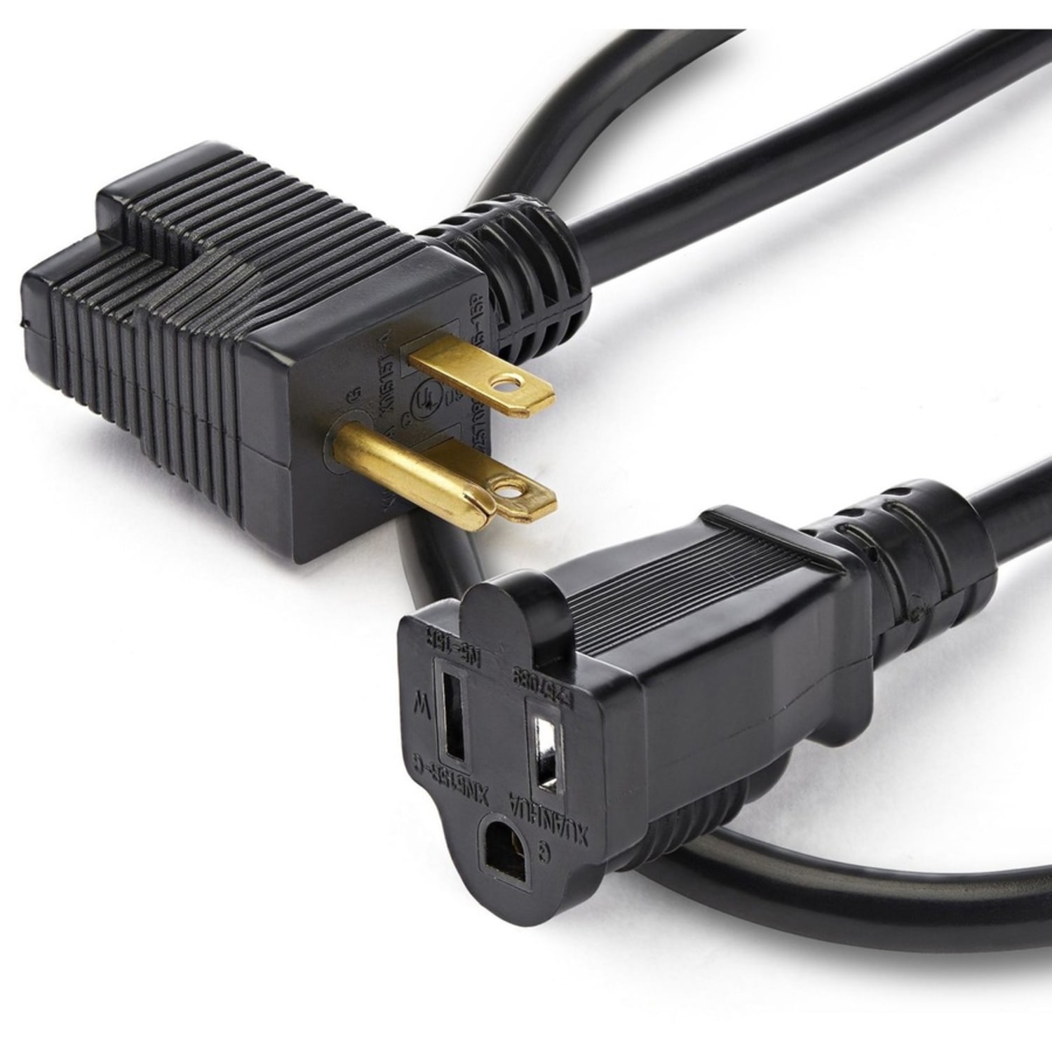 StarTech.com 12inch Outlet Saver Extension Cord - NEMA 5-15P to 2x NEMA 5-15R - 16AWG - Image 3